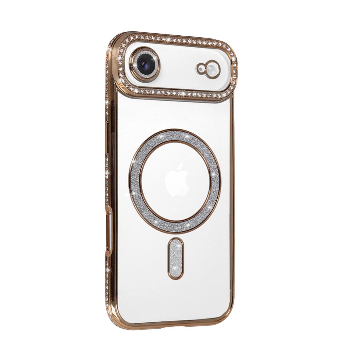 Apple İphone 17 Air Joke Simli Magneticsafe Kılıf - Gold Apple İphone 17 Air Joke Simli Magneticsafe Kılıf - Gold