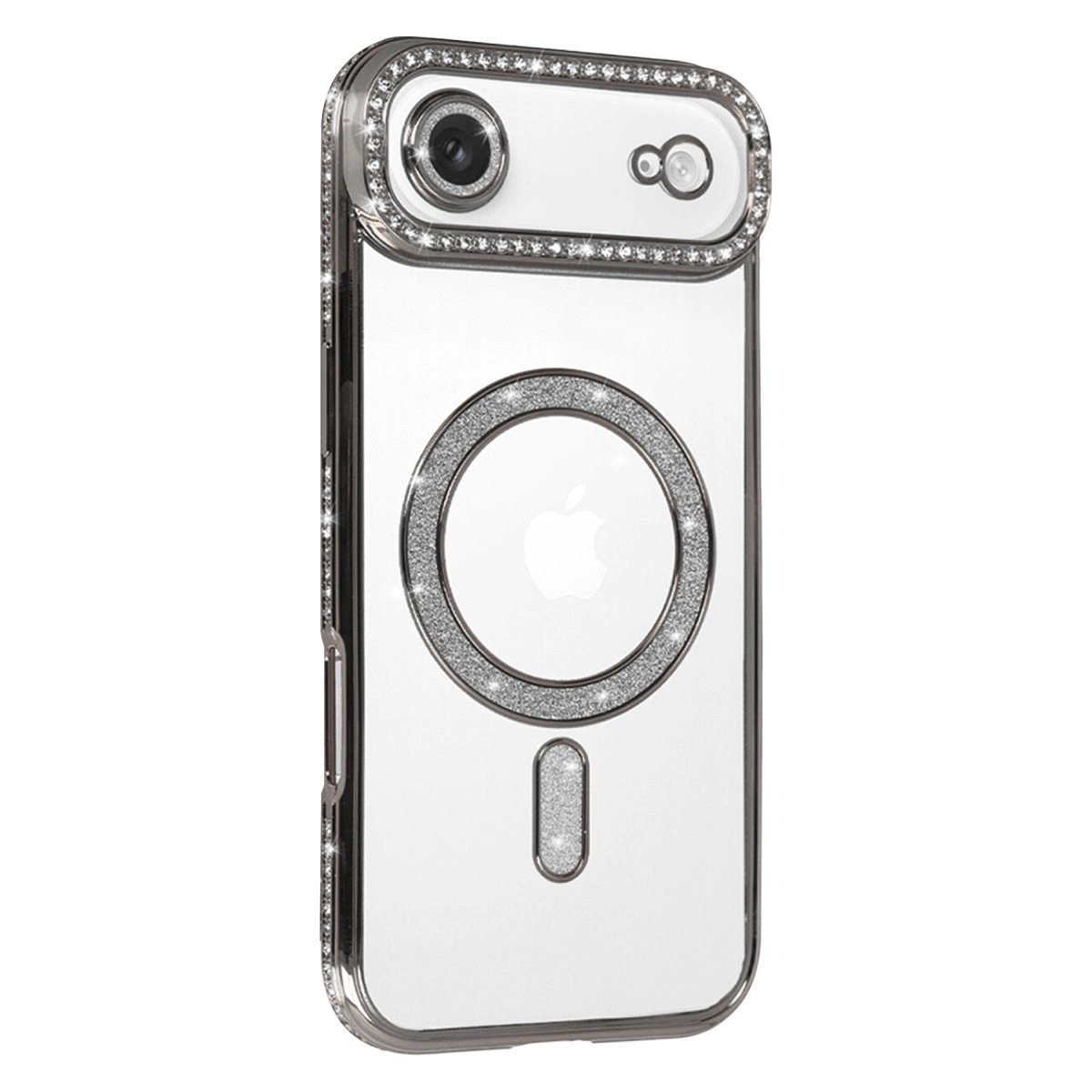 Apple İphone 17 Air Joke Simli Magneticsafe Kılıf - Gümüş