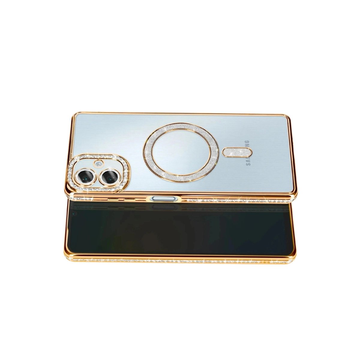 Samsung Galaxy A07 4g Joke Simli Magneticsafe Kılıf - Gold Samsung Galaxy A07 4g Joke Simli Magneticsafe Kılıf - Gold