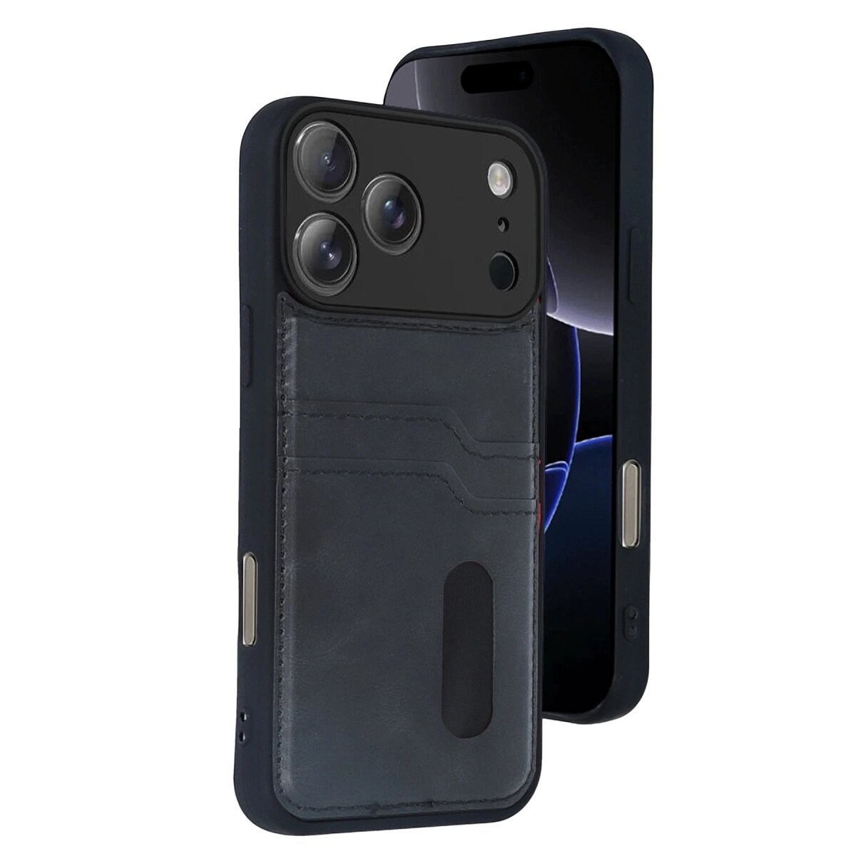 Apple İphone 17 Pro Max Sara Kartvizitli Deri Kılıf - Siyah Apple İphone 17 Pro Max Sara Kartvizitli Deri Kılıf - Siyah
