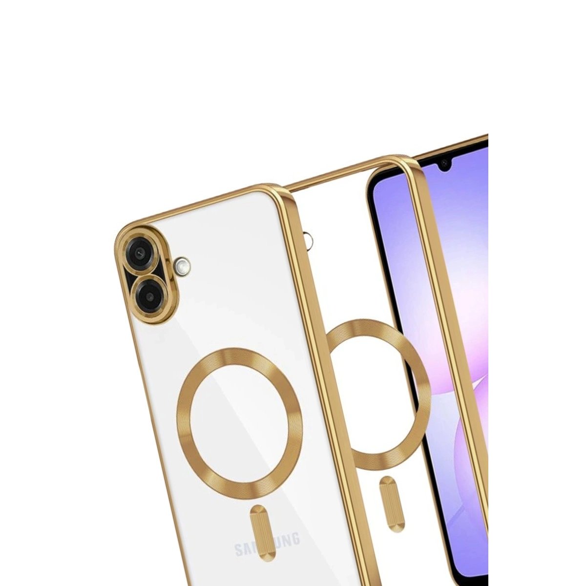 Samsung Galaxy A07 Kross Magneticsafe Kapak - Gold