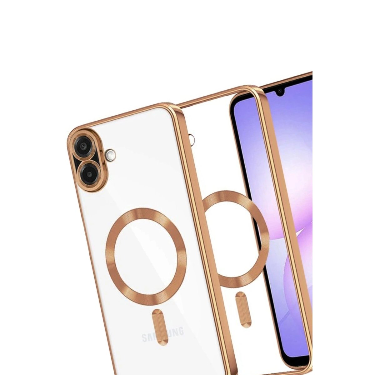 Samsung Galaxy A07 Kross Magneticsafe Kapak - Çöl Titanyum Samsung Galaxy A07 Kross Magneticsafe Kapak - Çöl Titanyum