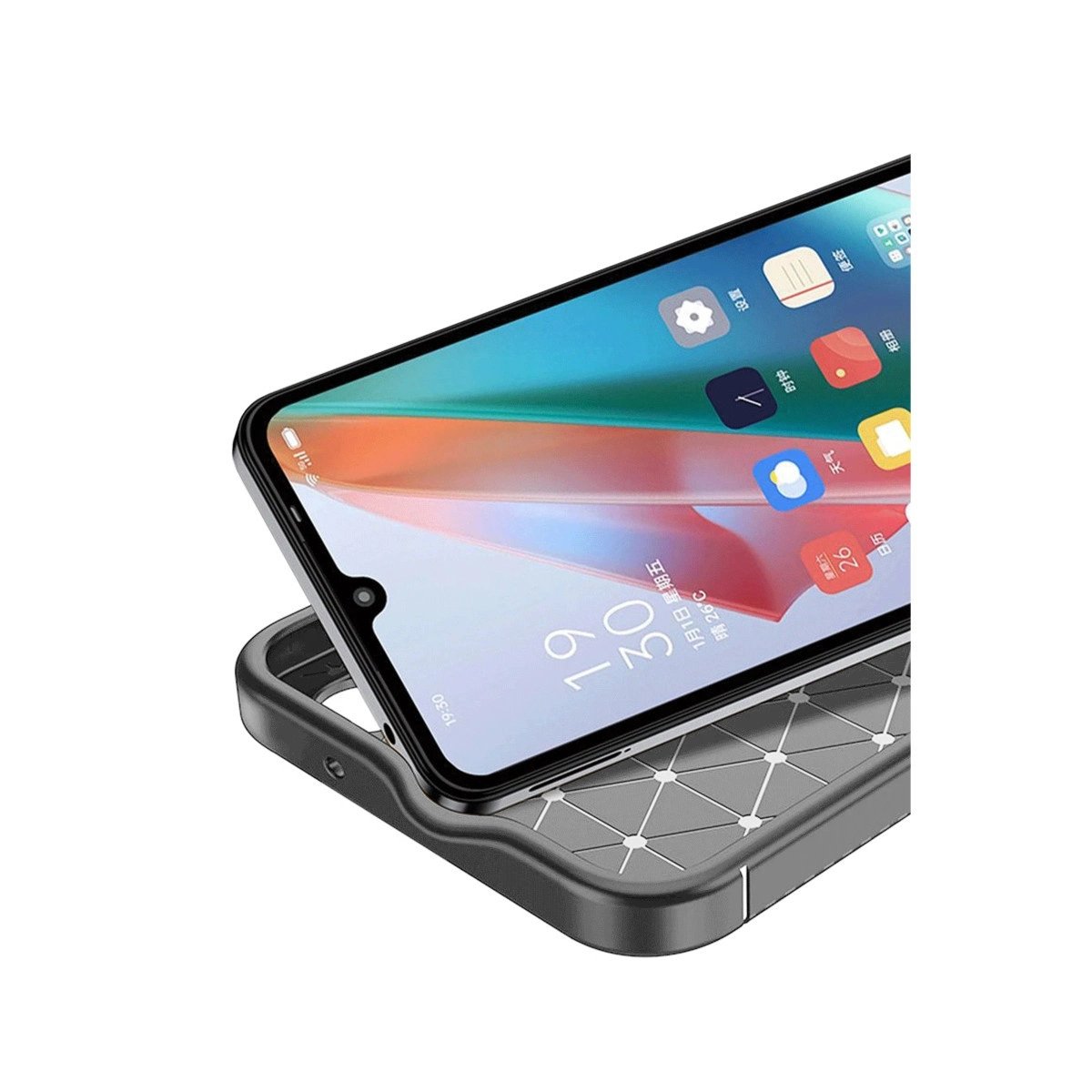 Samsung Galaxy A06 Kılıf Auto Focus Karbon Kapak - Gri Samsung Galaxy A06 Kılıf Auto Focus Karbon Kapak - Gri