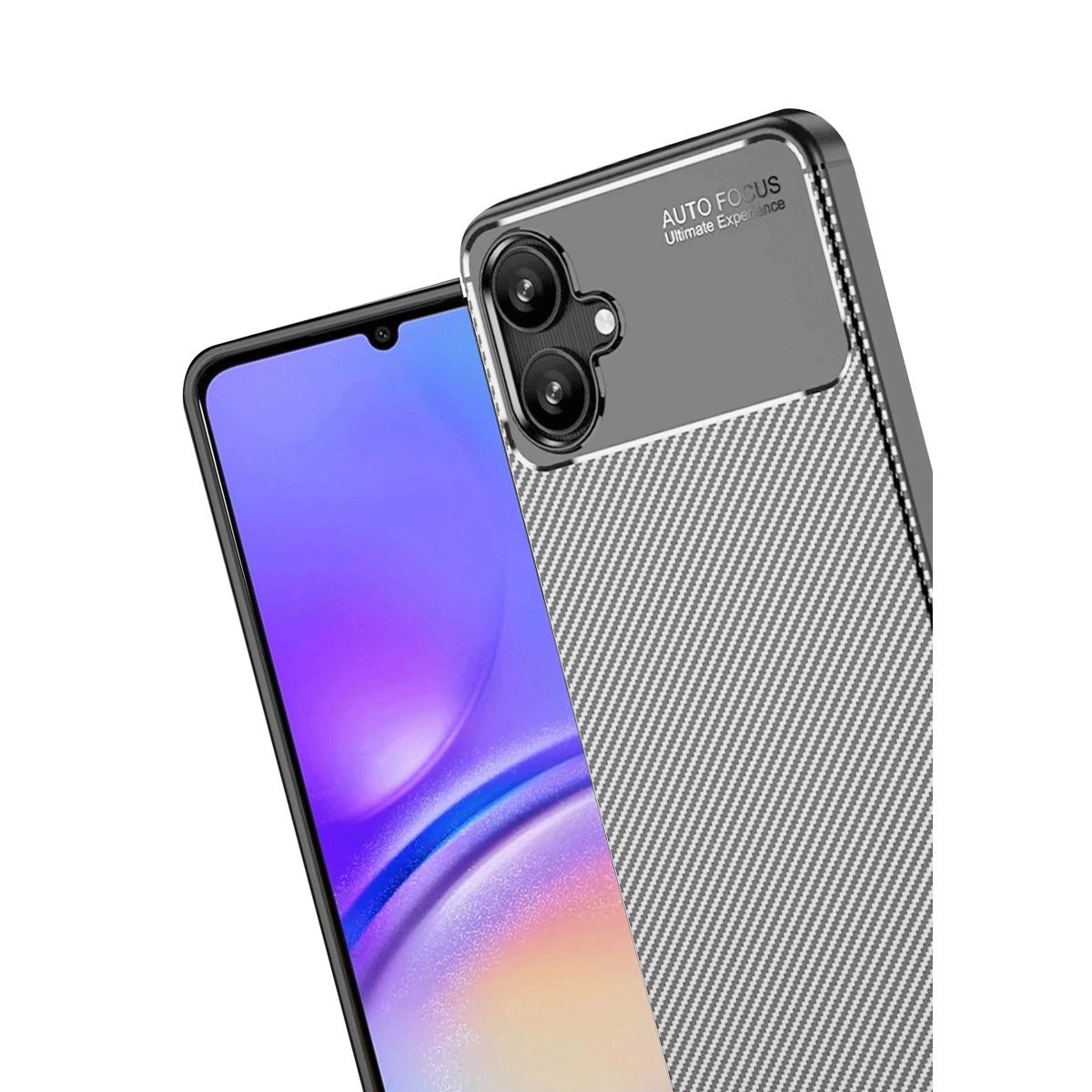 Samsung Galaxy A06 Kılıf Auto Focus Karbon Kapak - Gri Samsung Galaxy A06 Kılıf Auto Focus Karbon Kapak - Gri