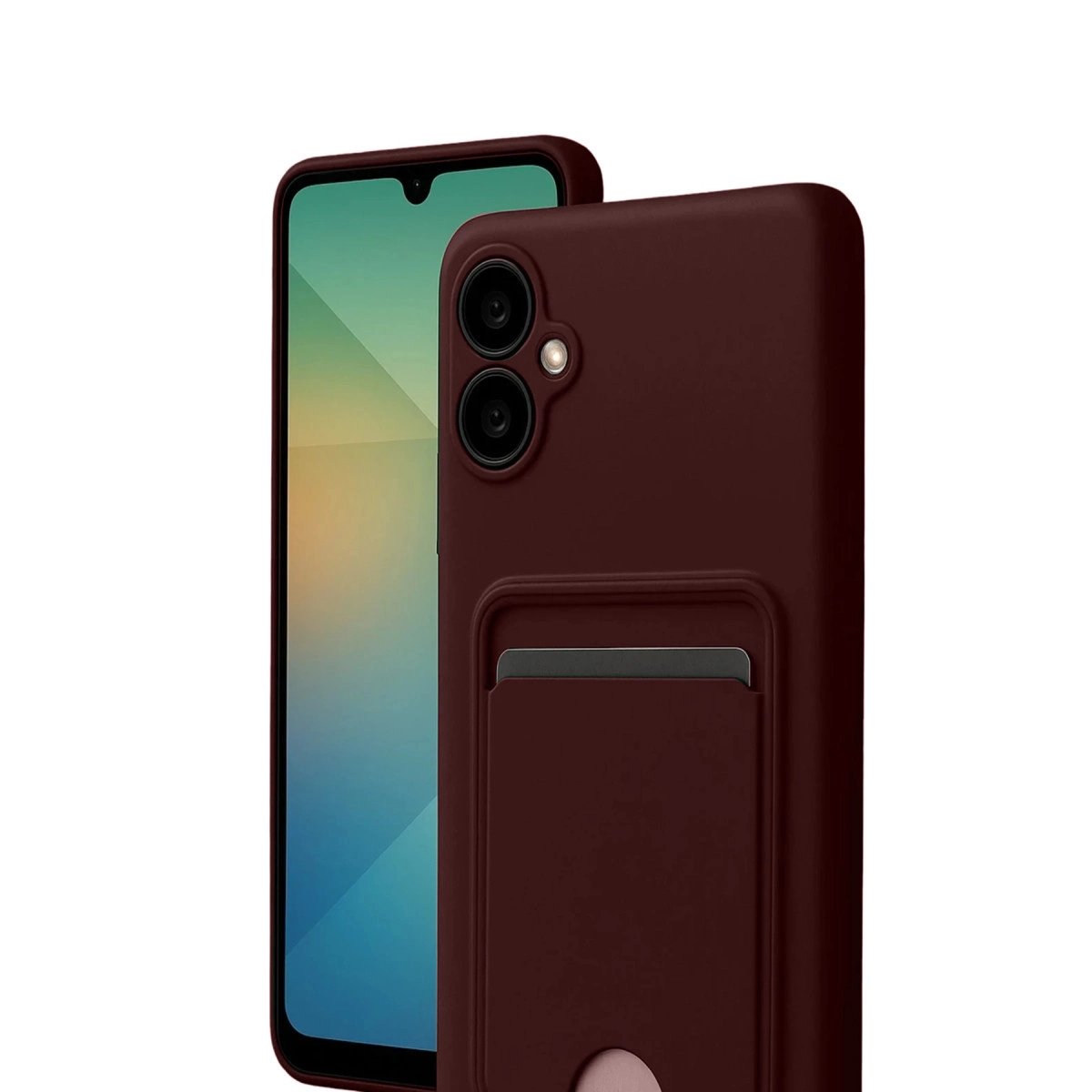 Samsung Galaxy A07 Kelvin Kartvizitli Silikon - Bordo Samsung Galaxy A07 Kelvin Kartvizitli Silikon - Bordo