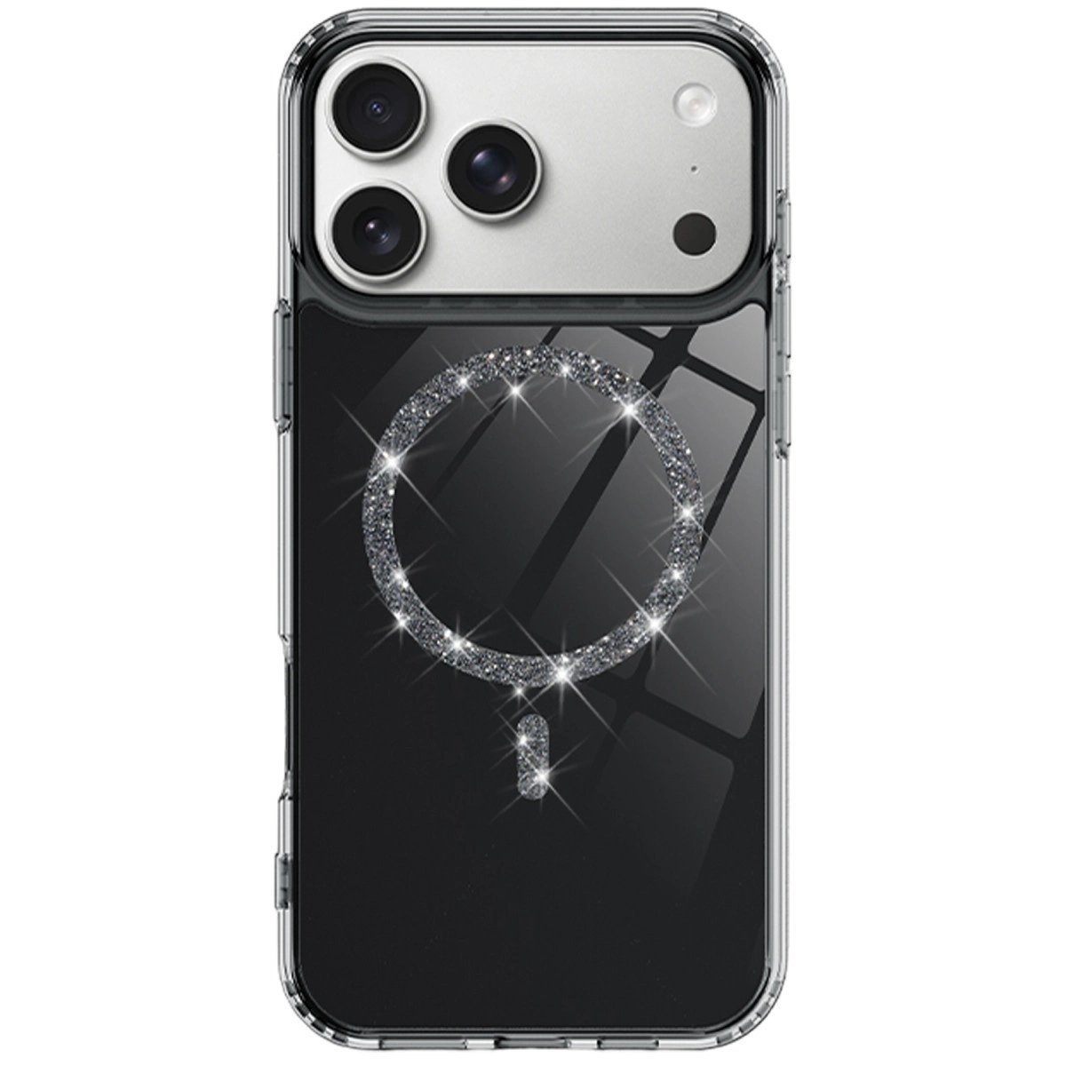 Apple İphone 17 Pro Live Diamond Magsafe Kapak - Siyah Apple İphone 17 Pro Live Diamond Magsafe Kapak - Siyah