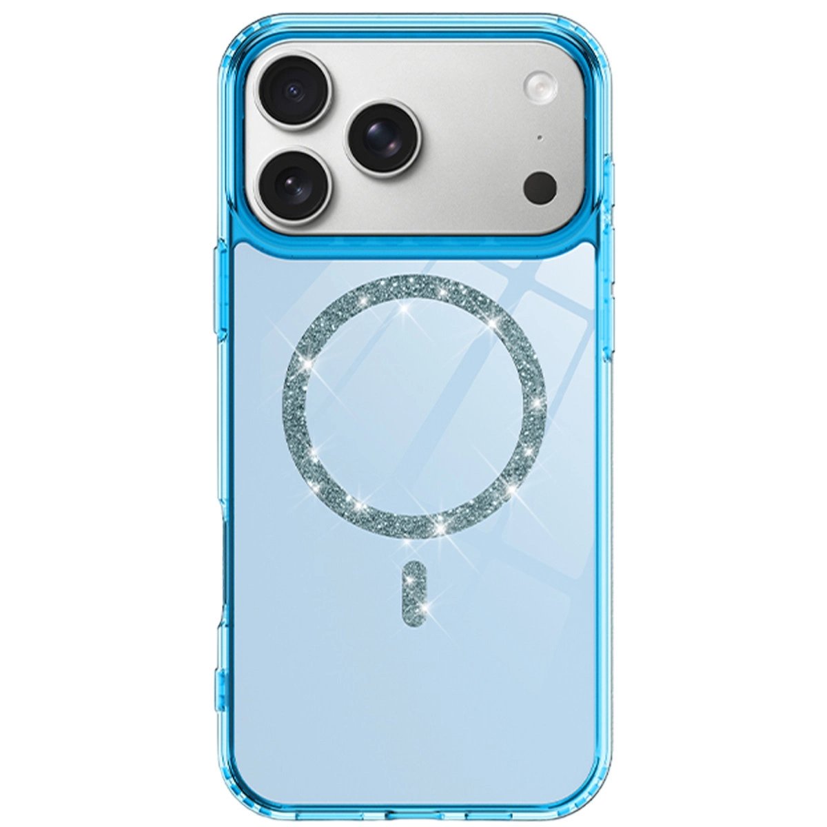 Apple İphone 17 Pro Max Live Diamond Magsafe Kapak - Mavi Apple İphone 17 Pro Max Live Diamond Magsafe Kapak - Mavi