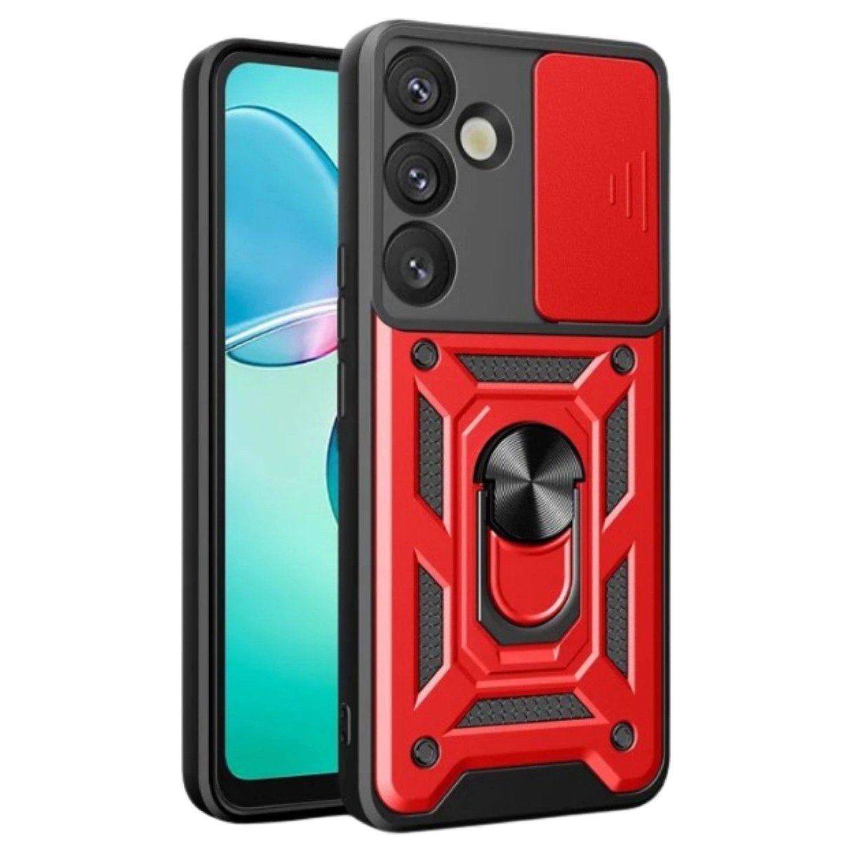 Samsung Galaxy S26 Plus Pars Lens Yüzüklü Silikon - Kırmızı Samsung Galaxy S26 Plus Pars Lens Yüzüklü Silikon - Kırmızı