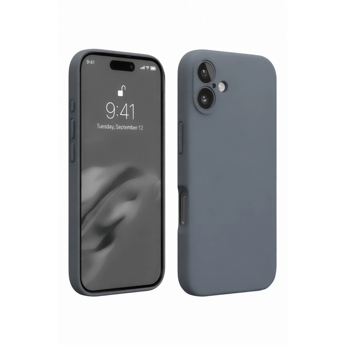 İphone 16 Plus Kılıf Nano İçi Kadife Silikon - Gri