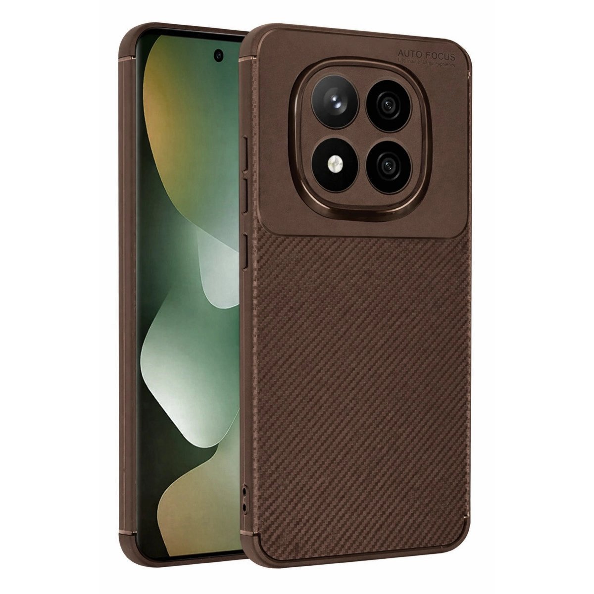 Xiaomi Redmi Note 15 Pro 4g Auto Focus Karbon Kapak - Kahverengi Xiaomi Redmi Note 15 Pro 4g Auto Focus Karbon Kapak - Kahverengi