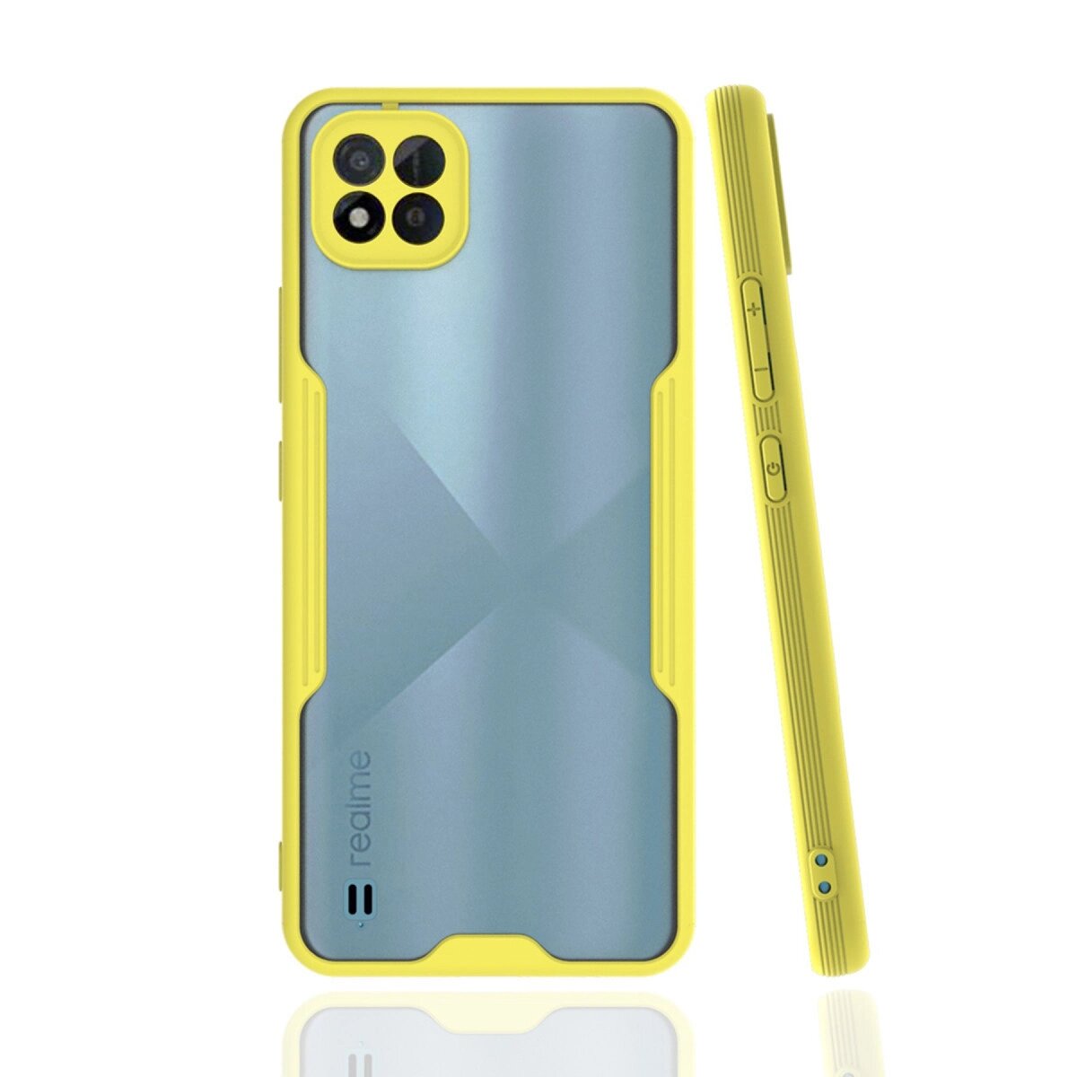 Realme C11 2021 Kılıf Platin Silikon - Sarı Realme C11 2021 Kılıf Platin Silikon - Sarı