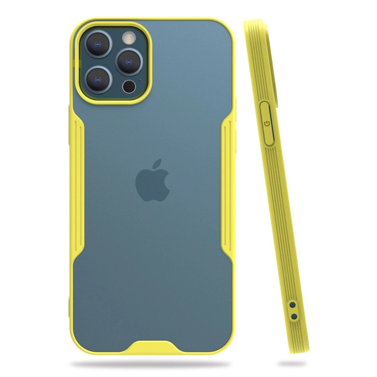 Apple İphone 12 Pro Max Kılıf Platin Silikon - Sarı Apple İphone 12 Pro Max Kılıf Platin Silikon - Sarı