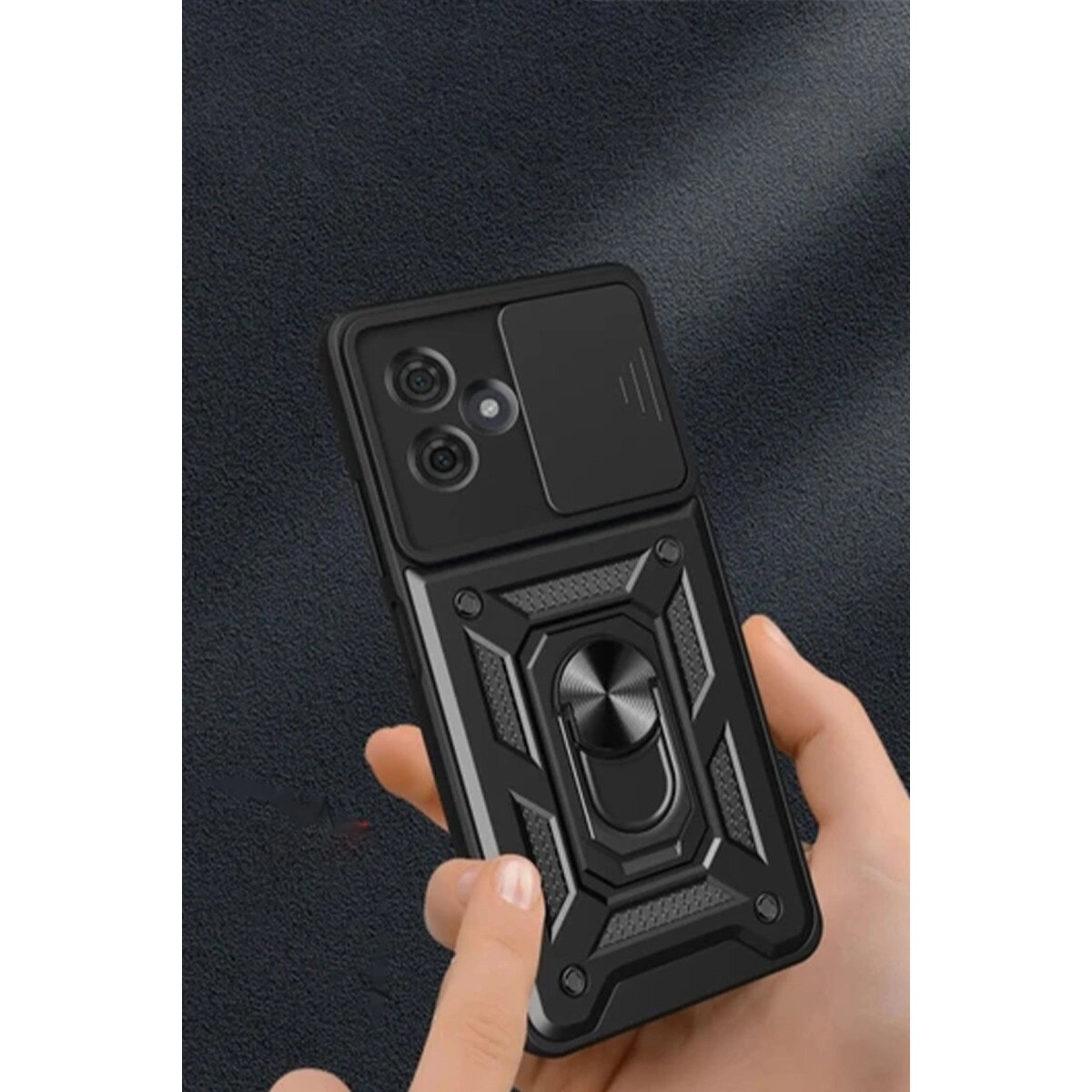 Xiaomi Redmi Note 13 Pro Plus Kılıf Pars Lens Yüzüklü Silikon - Kırmızı