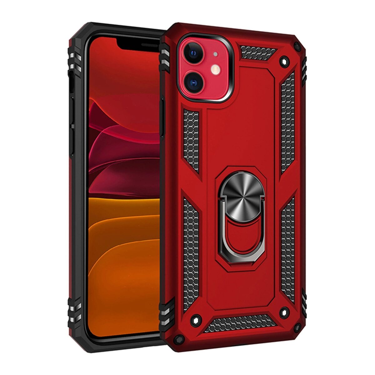 Apple İphone 11 Kılıf Sofya Yüzüklü Silikon Kapak - Kırmızı Apple İphone 11 Kılıf Sofya Yüzüklü Silikon Kapak - Kırmızı