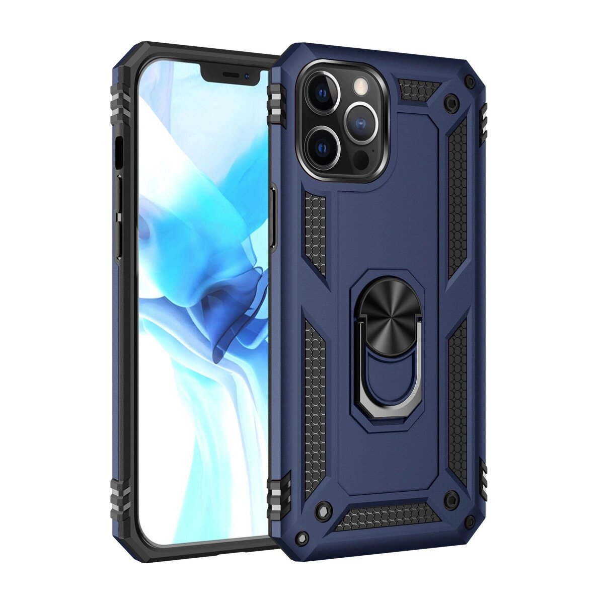 Apple İphone 12 Pro Max Kılıf Sofya Yüzüklü Silikon Kapak - Lacivert Apple İphone 12 Pro Max Kılıf Sofya Yüzüklü Silikon Kapak - Lacivert