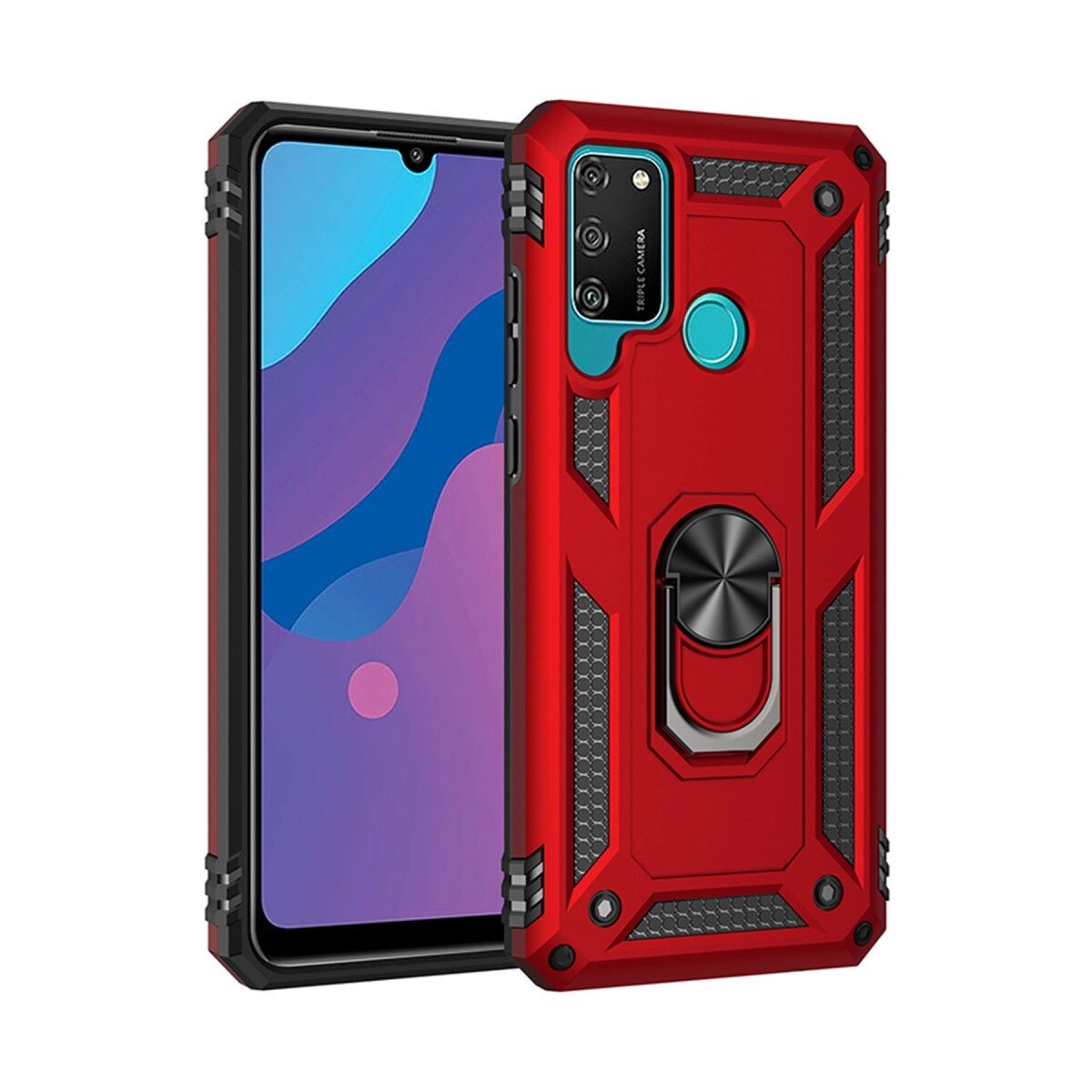 Huawei Y6p Kılıf Sofya Yüzüklü Silikon Kapak - Kırmızı Huawei Y6p Kılıf Sofya Yüzüklü Silikon Kapak - Kırmızı