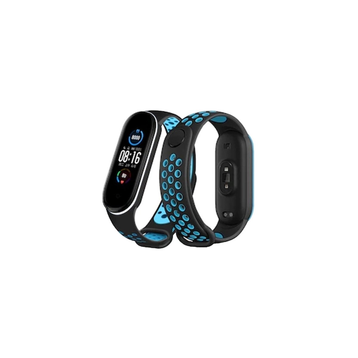 Xiaomi Mi Band 4 Spor Delikli Kordon (saat Değildir) - Siyah-turkuaz