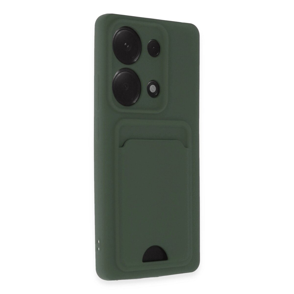 Xiaomi Redmi Note 13 Pro 4g Kılıf Kelvin Kartvizitli Silikon - Koyu Yeşil Xiaomi Redmi Note 13 Pro 4g Kılıf Kelvin Kartvizitli Silikon - Koyu Yeşil