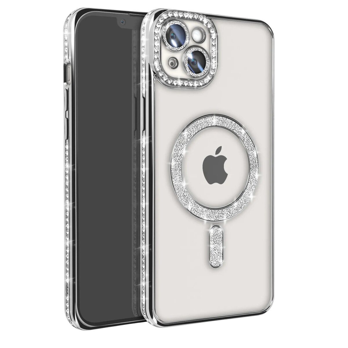 Apple İphone 14 Kılıf Joke Simli Magneticsafe Kılıf - Gümüş Apple İphone 14 Kılıf Joke Simli Magneticsafe Kılıf - Gümüş