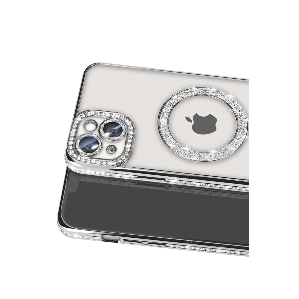 Apple İphone 14 Kılıf Joke Simli Magneticsafe Kılıf - Gümüş Apple İphone 14 Kılıf Joke Simli Magneticsafe Kılıf - Gümüş