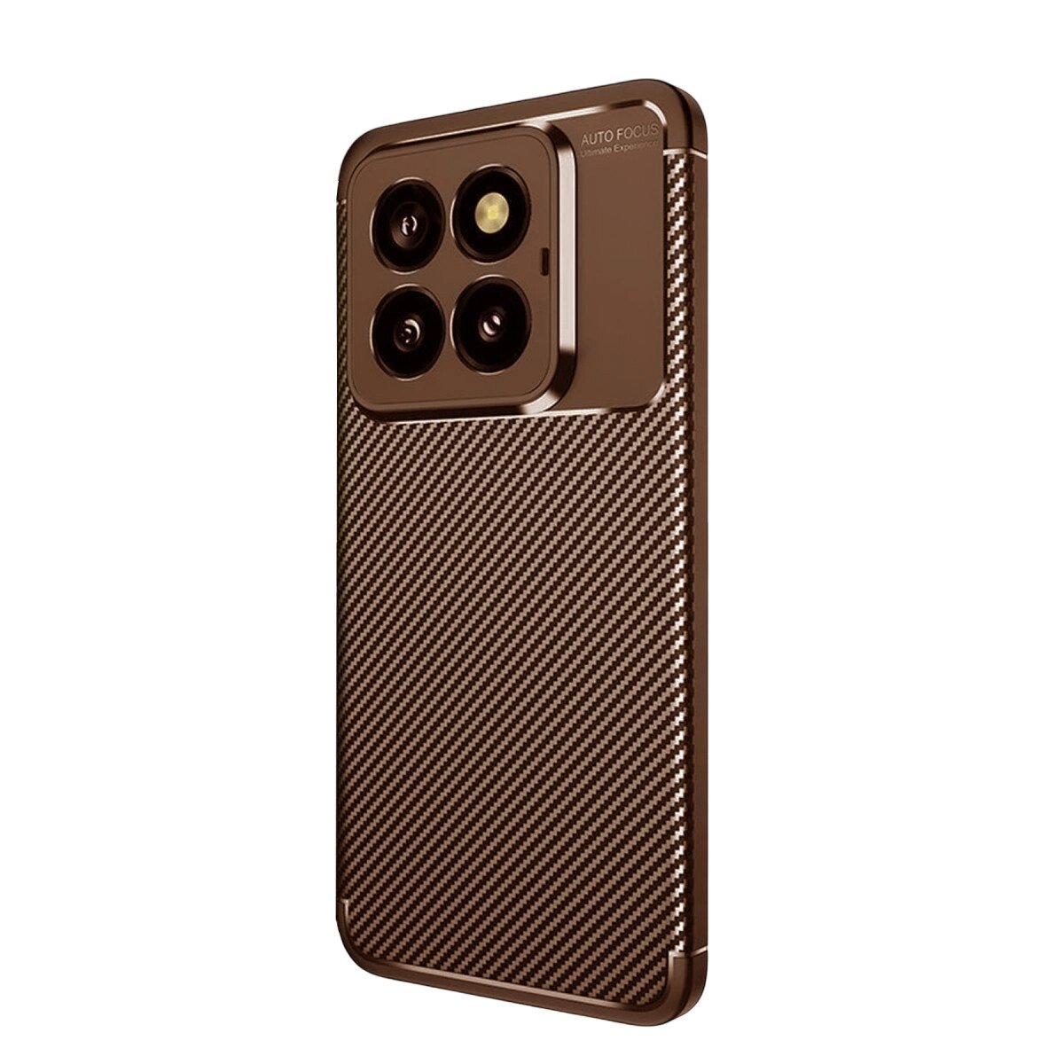 Xiaomi Mi 14t Pro Kılıf Auto Focus Karbon Kapak - Kahverengi Xiaomi Mi 14t Pro Kılıf Auto Focus Karbon Kapak - Kahverengi