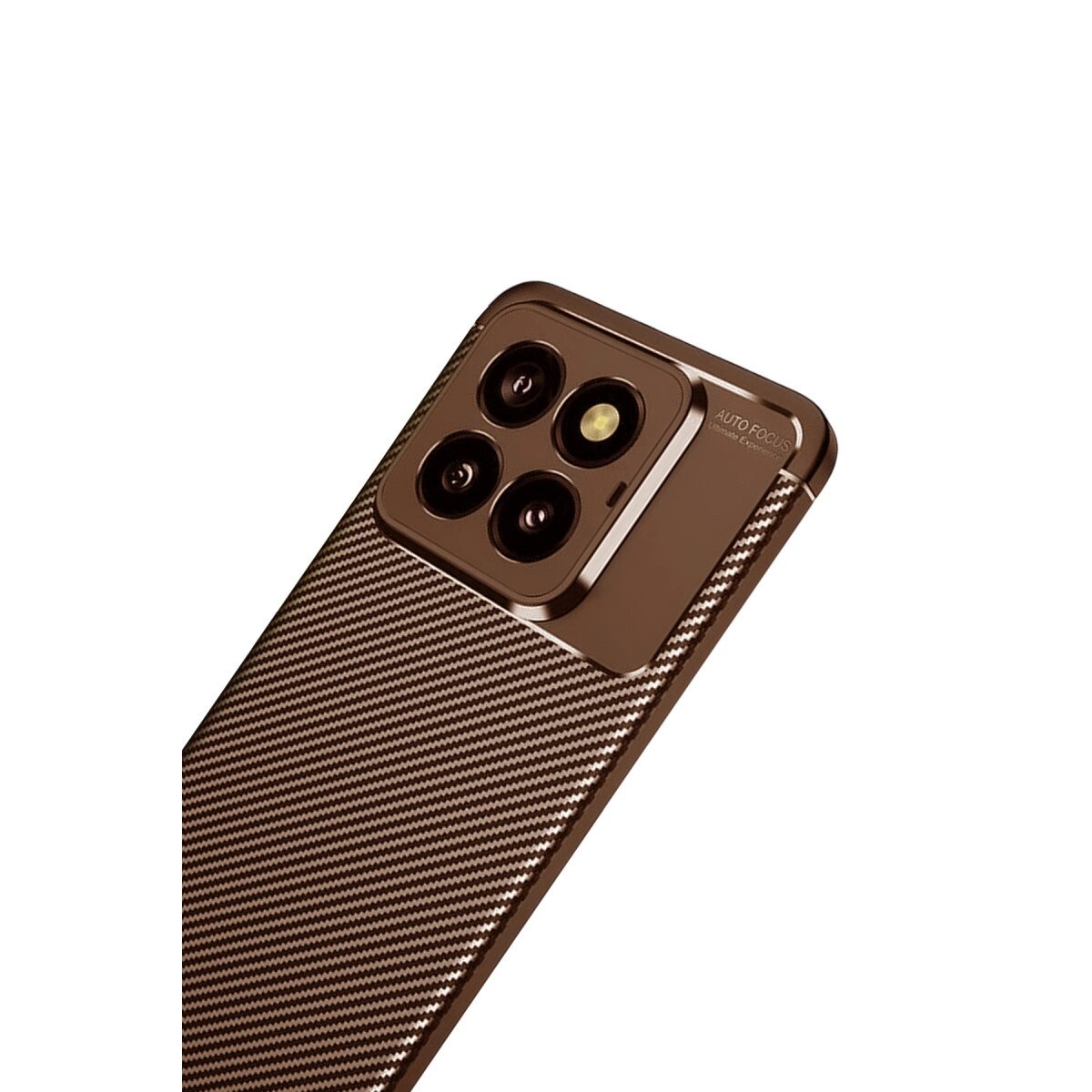 Xiaomi Mi 14t Pro Kılıf Auto Focus Karbon Kapak - Kahverengi Xiaomi Mi 14t Pro Kılıf Auto Focus Karbon Kapak - Kahverengi