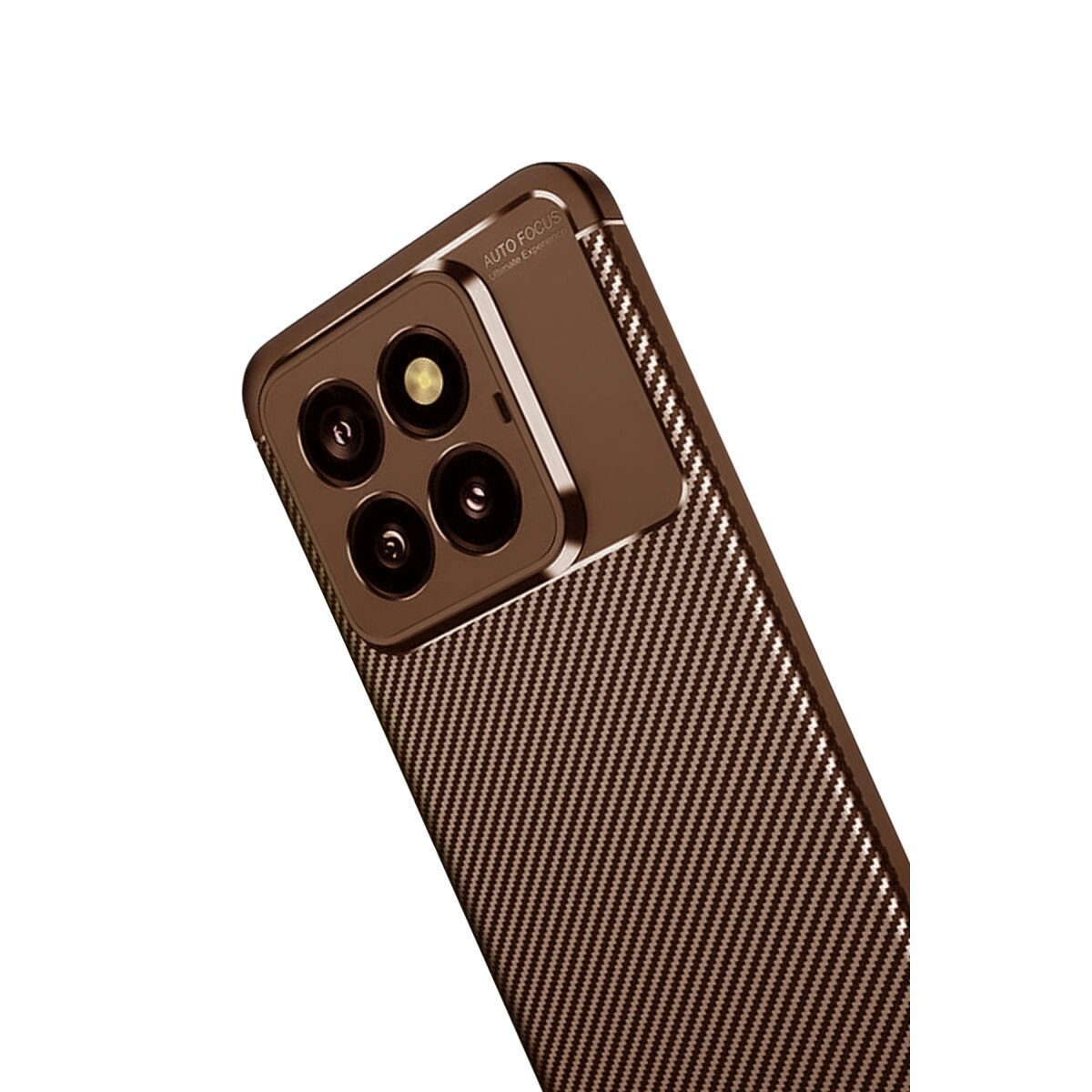 Xiaomi Mi 14t Pro Kılıf Auto Focus Karbon Kapak - Kahverengi Xiaomi Mi 14t Pro Kılıf Auto Focus Karbon Kapak - Kahverengi