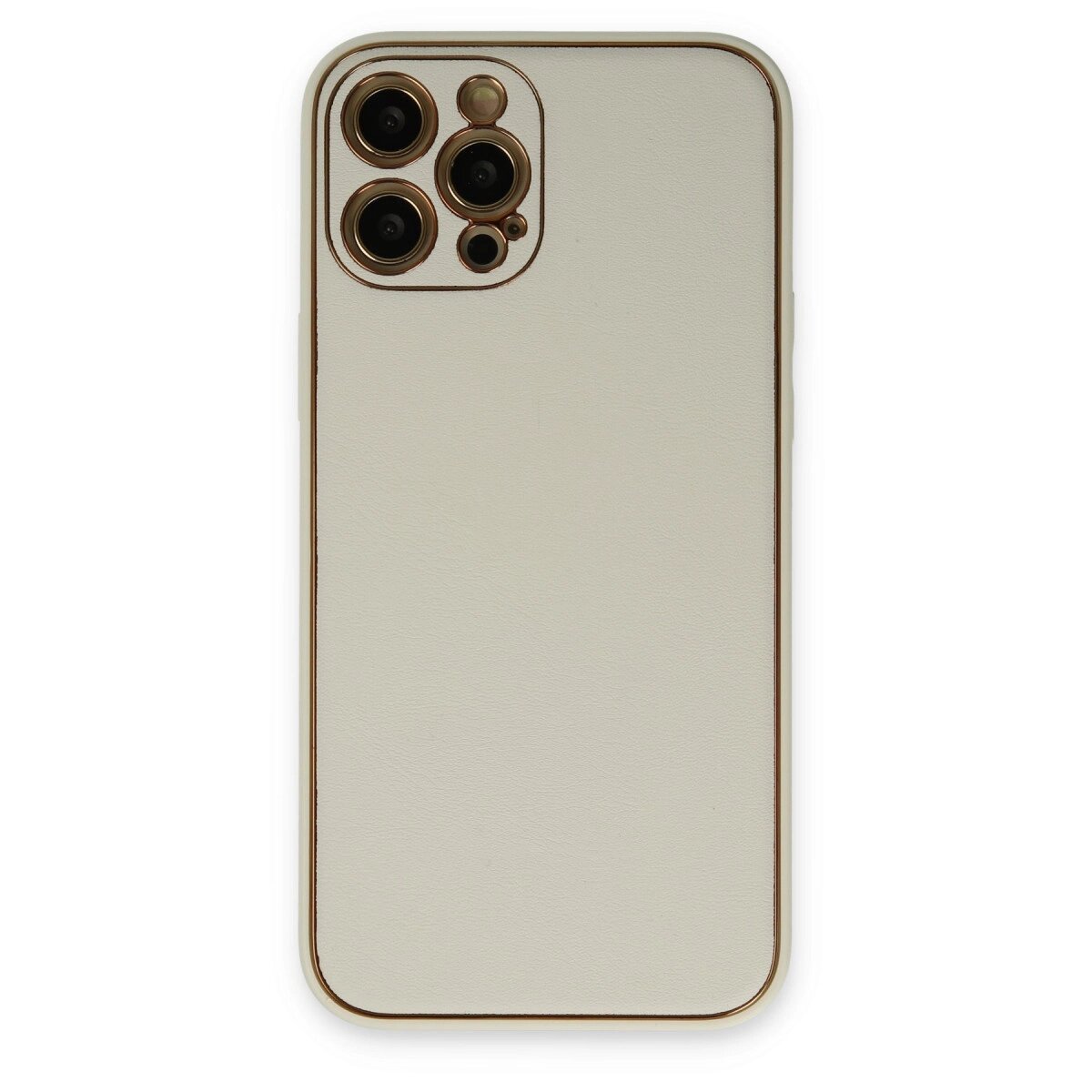 Apple İphone 12 Pro Max Kılıf Coco Deri Silikon Kapak - Beyaz Apple İphone 12 Pro Max Kılıf Coco Deri Silikon Kapak - Beyaz
