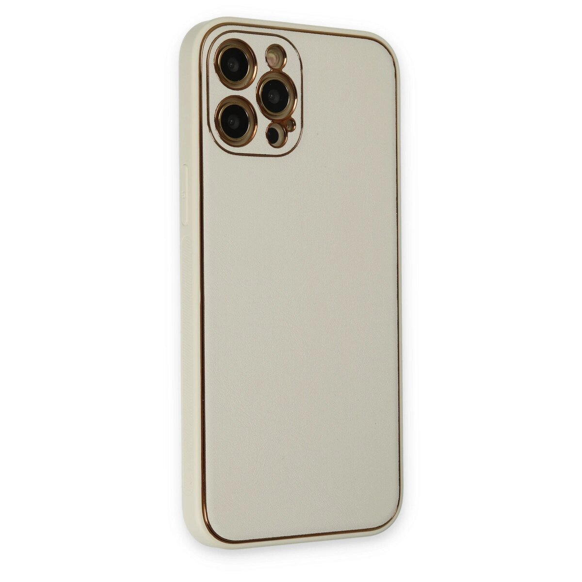 Apple İphone 12 Pro Max Kılıf Coco Deri Silikon Kapak - Beyaz Apple İphone 12 Pro Max Kılıf Coco Deri Silikon Kapak - Beyaz