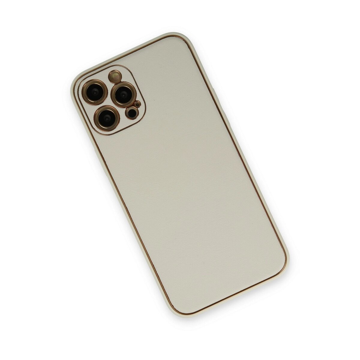 Apple İphone 12 Pro Max Kılıf Coco Deri Silikon Kapak - Beyaz Apple İphone 12 Pro Max Kılıf Coco Deri Silikon Kapak - Beyaz