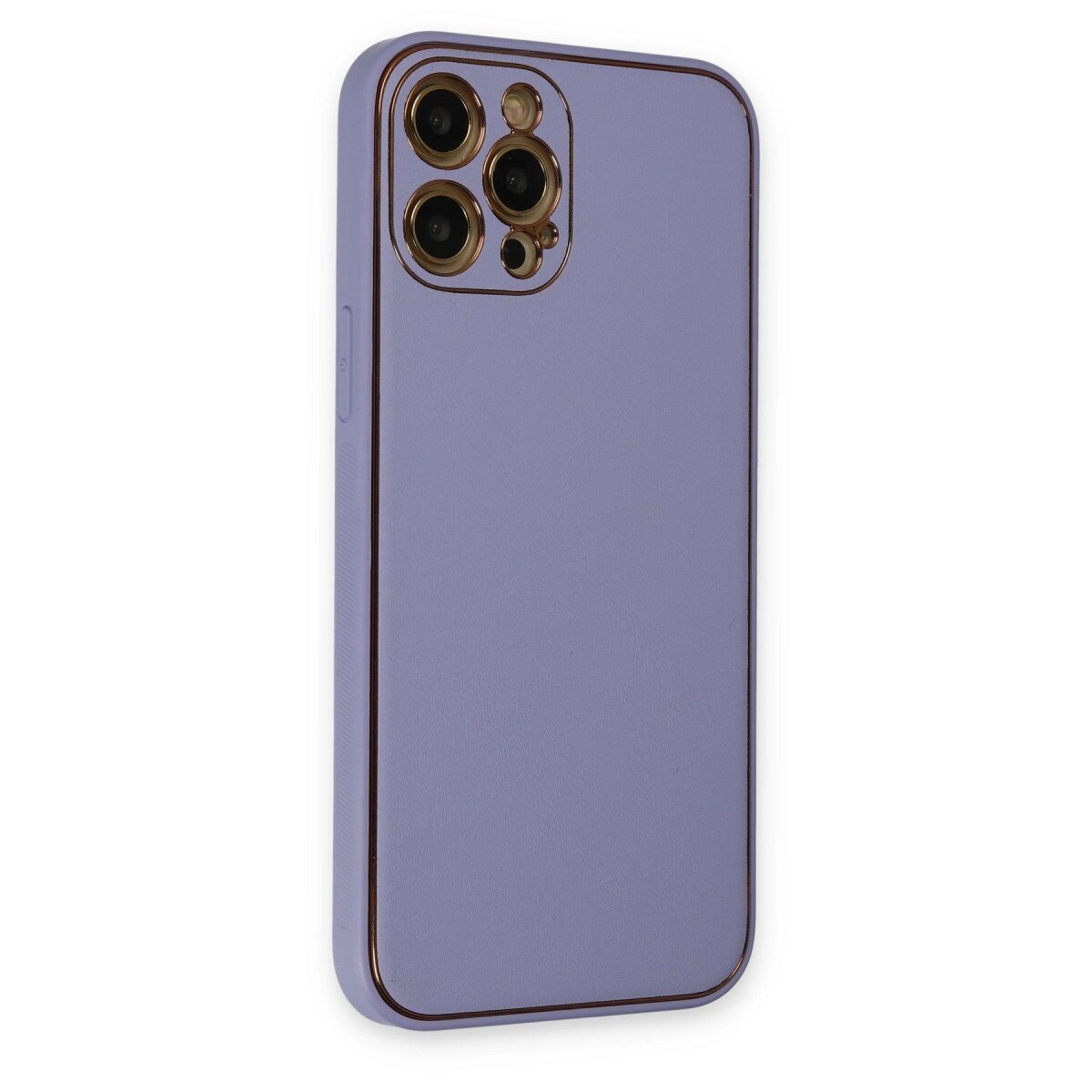 Apple İphone 12 Pro Max Kılıf Coco Deri Silikon Kapak - Açık Lila Apple İphone 12 Pro Max Kılıf Coco Deri Silikon Kapak - Açık Lila