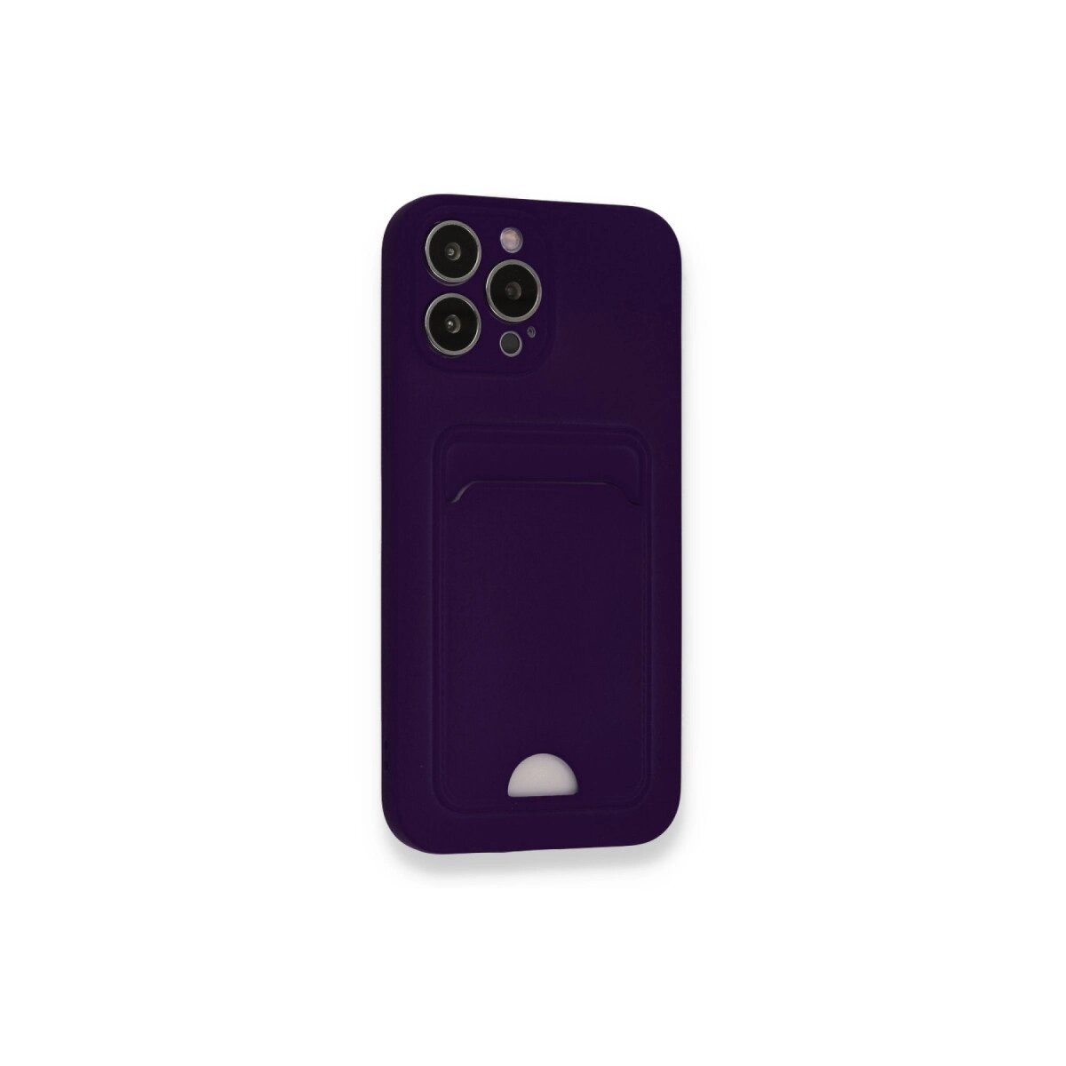 Apple İphone 12 Pro Max Kılıf Kelvin Kartvizitli Silikon - Derin Mor