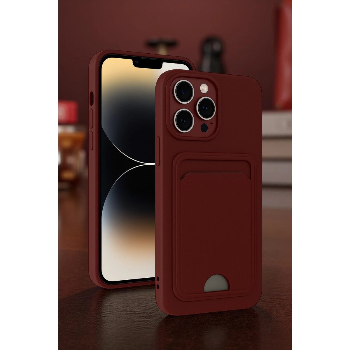 Apple İphone 13 Pro Kılıf Kelvin Kartvizitli Silikon - Derin Mor Apple İphone 13 Pro Kılıf Kelvin Kartvizitli Silikon - Derin Mor