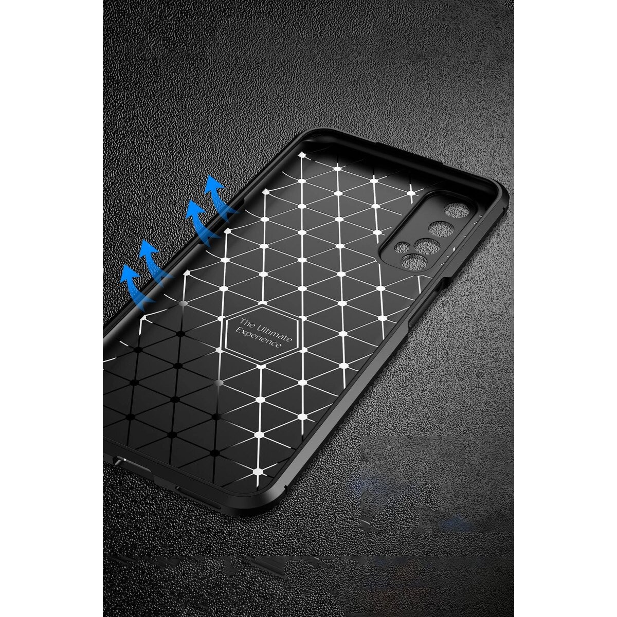 Realme 7 Kılıf Auto Focus Karbon Kapak - Lacivert Realme 7 Kılıf Auto Focus Karbon Kapak - Lacivert