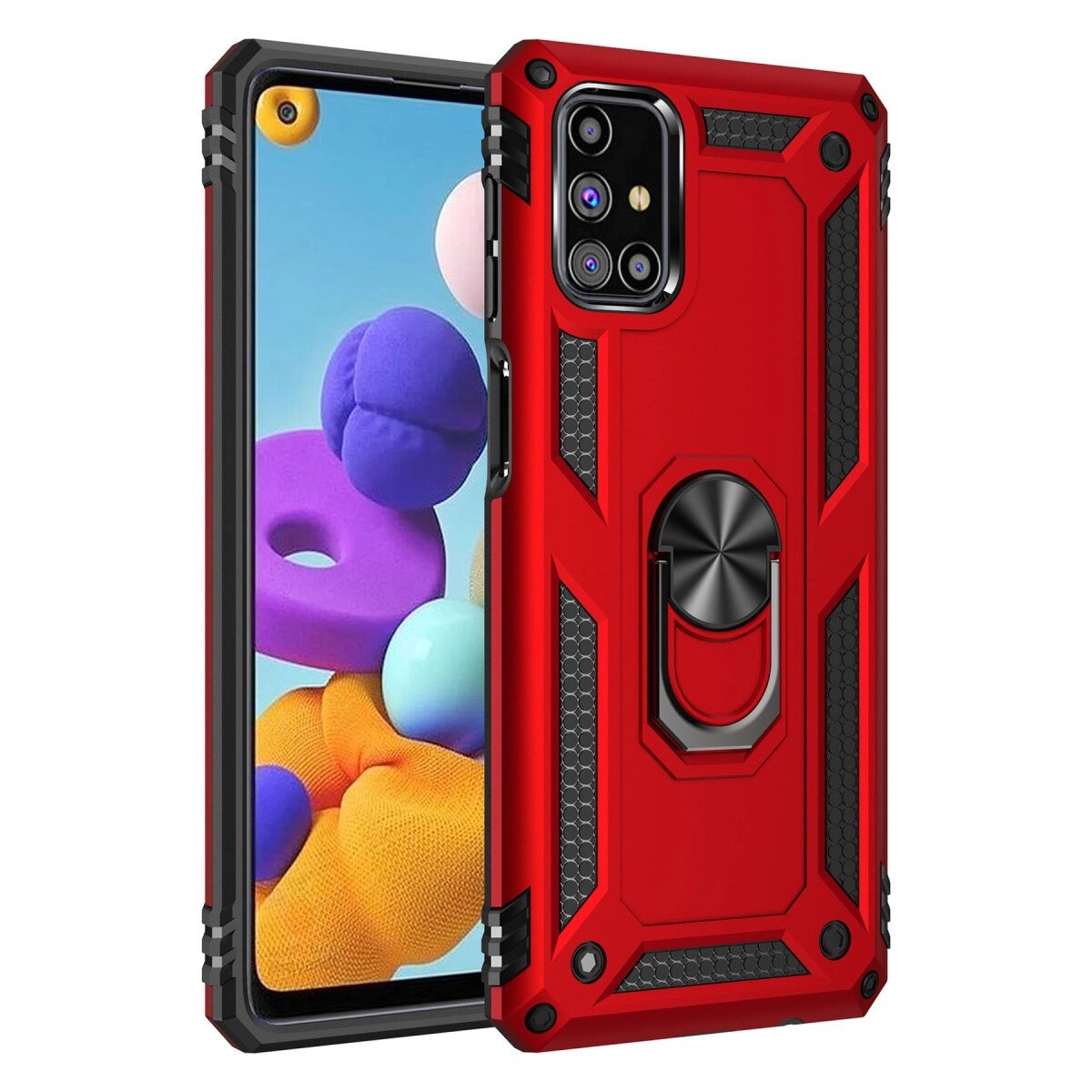 Samsung Galaxy M51 Kılıf Sofya Yüzüklü Silikon Kapak - Kırmızı Samsung Galaxy M51 Kılıf Sofya Yüzüklü Silikon Kapak - Kırmızı