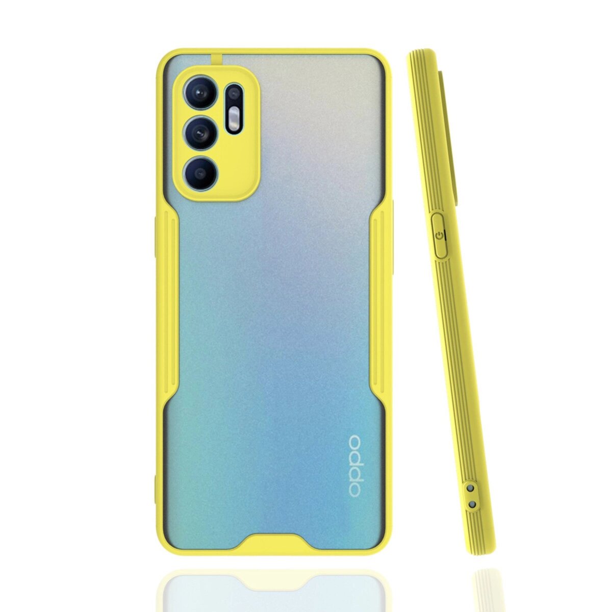 Oppo Reno 6 Kılıf Platin Silikon - Sarı Oppo Reno 6 Kılıf Platin Silikon - Sarı