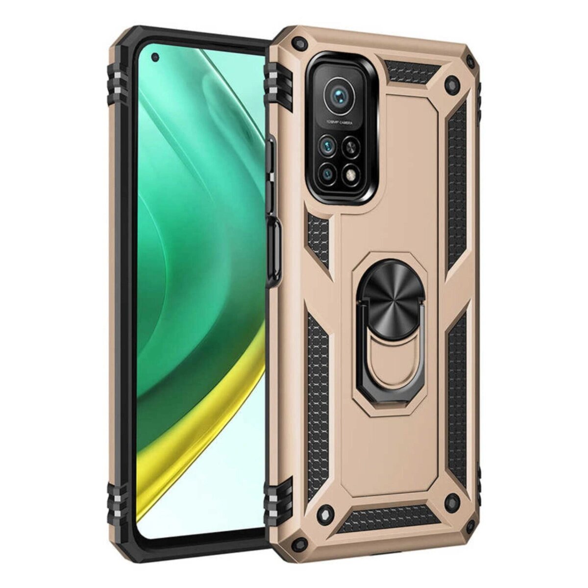 Xiaomi Mi 10t Pro Kılıf Sofya Yüzüklü Silikon Kapak - Gold Xiaomi Mi 10t Pro Kılıf Sofya Yüzüklü Silikon Kapak - Gold
