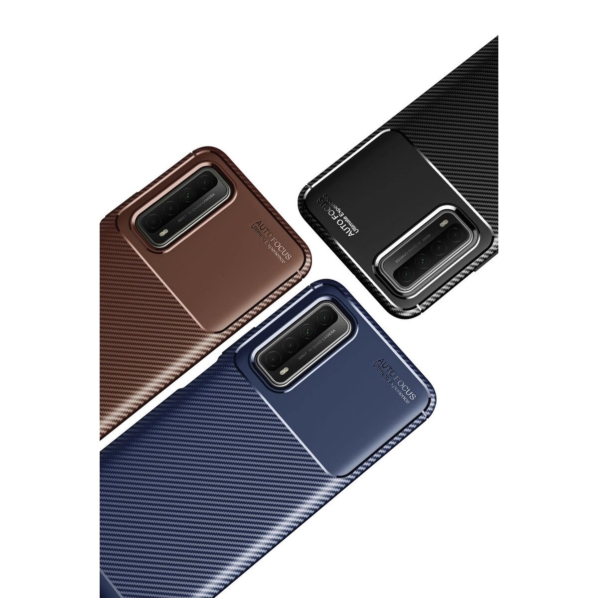 Huawei P Smart 2021 Kılıf Auto Focus Karbon Kapak - Lacivert Huawei P Smart 2021 Kılıf Auto Focus Karbon Kapak - Lacivert