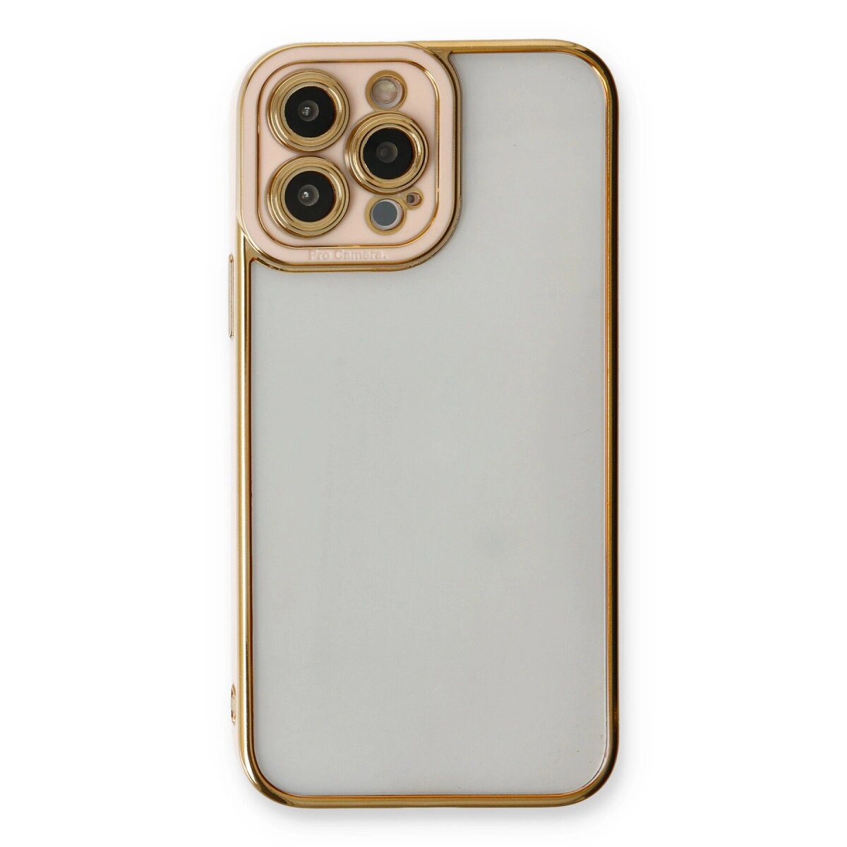 Apple İphone 13 Pro Max Kılıf Liva Lens Silikon - Pudra Apple İphone 13 Pro Max Kılıf Liva Lens Silikon - Pudra