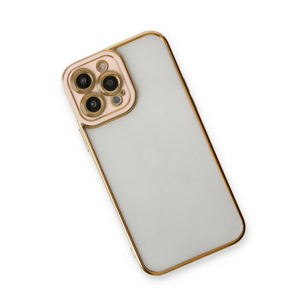 Apple İphone 13 Pro Max Kılıf Liva Lens Silikon - Pudra Apple İphone 13 Pro Max Kılıf Liva Lens Silikon - Pudra