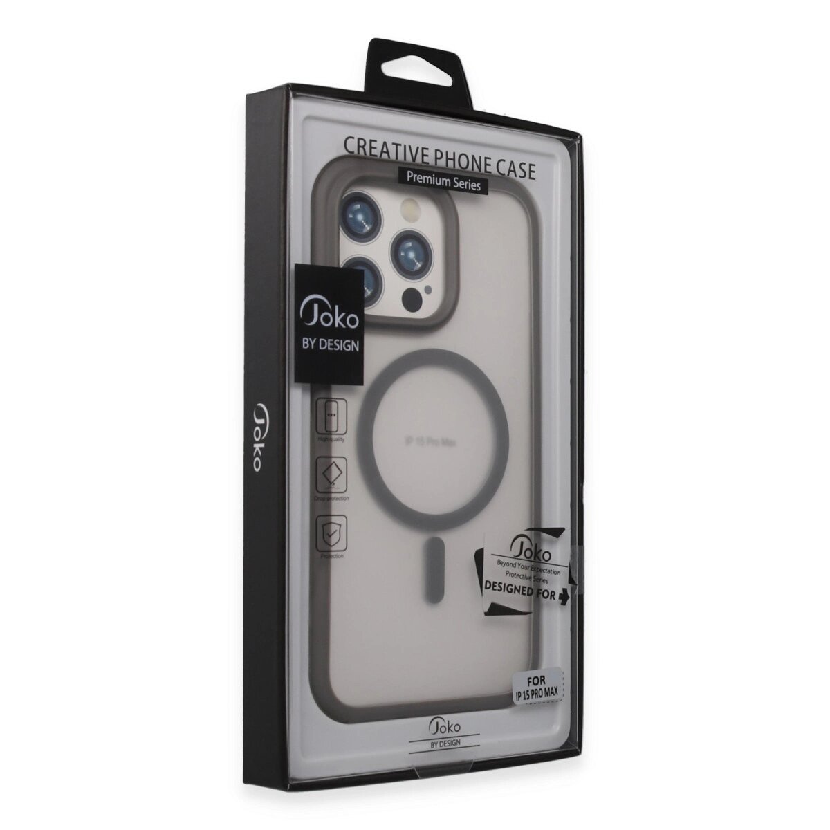 Joko Apple İphone 15 Pro Max Toras Airbag Magsafe Kapak - Titan Gri Joko Apple İphone 15 Pro Max Toras Airbag Magsafe Kapak - Titan Gri
