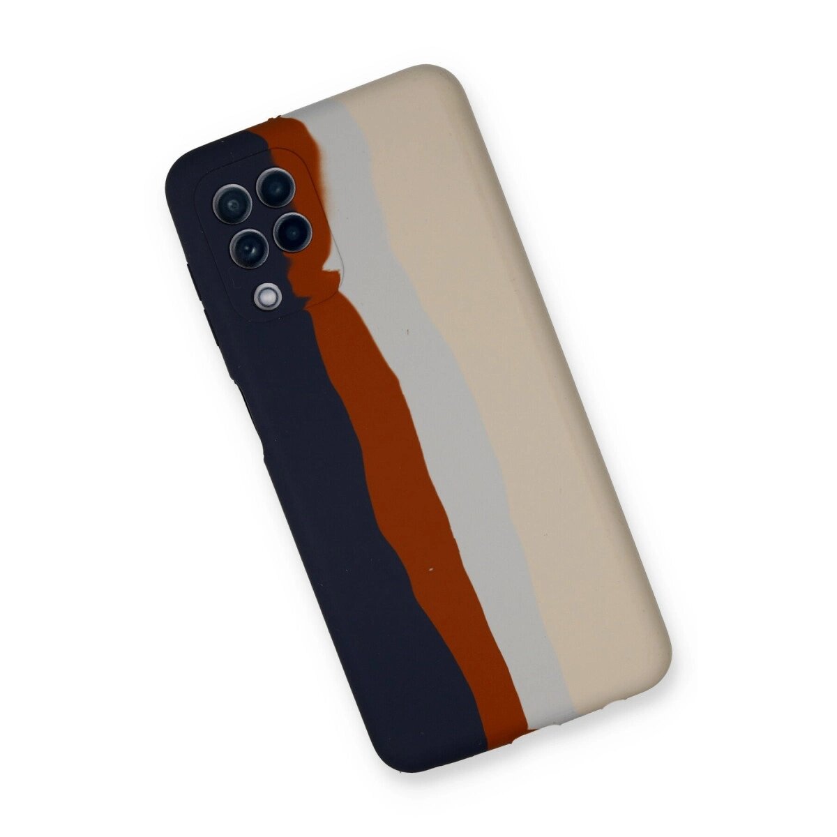 Samsung Galaxy A22 Kılıf Ebruli Lansman Silikon - Lacivert-krem Samsung Galaxy A22 Kılıf Ebruli Lansman Silikon - Lacivert-krem