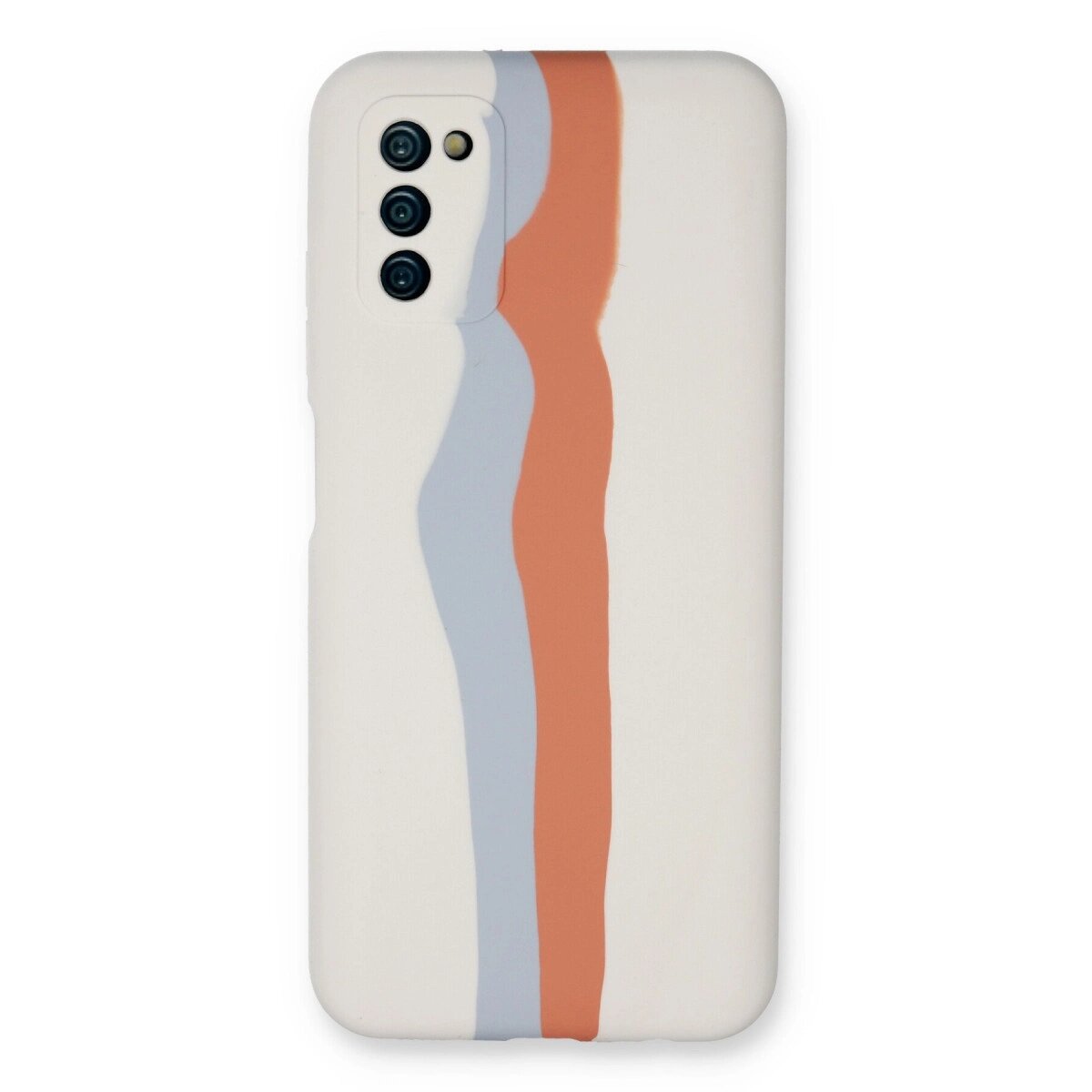 Samsung Galaxy A03s Kılıf Ebruli Lansman Silikon - Beyaz-turuncu Samsung Galaxy A03s Kılıf Ebruli Lansman Silikon - Beyaz-turuncu