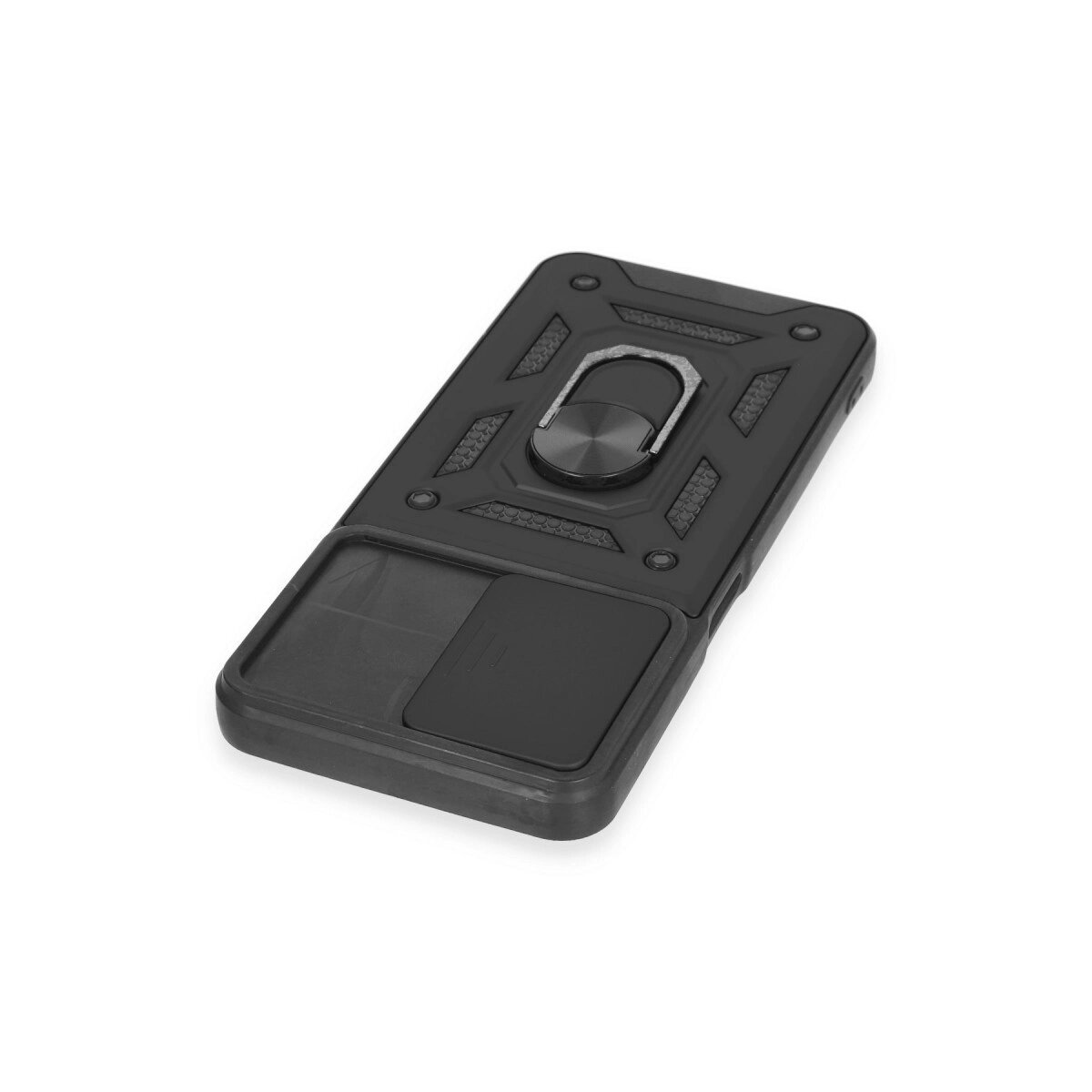 Realme C35 Kılıf Pars Lens Yüzüklü Silikon - Siyah