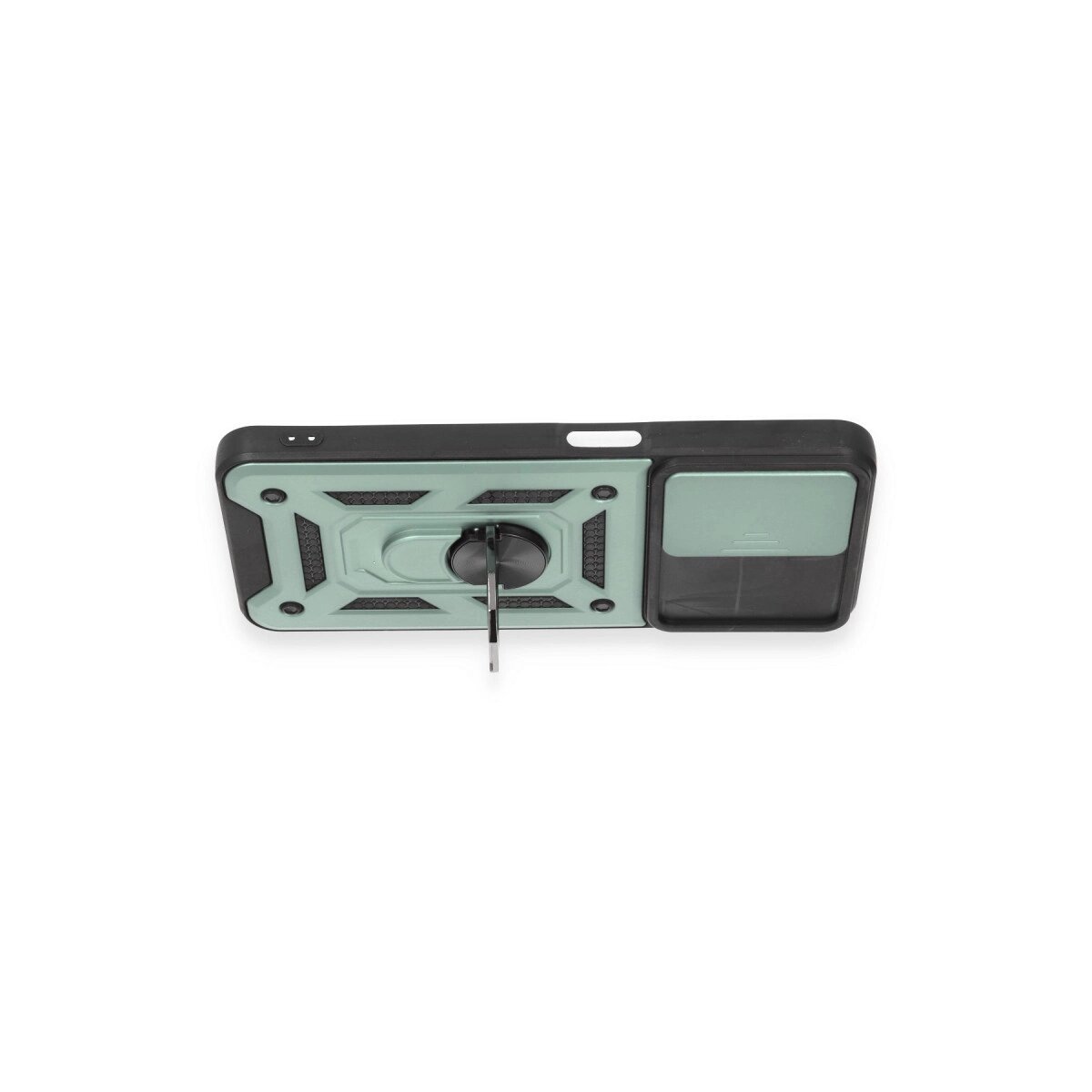 Realme C35 Kılıf Pars Lens Yüzüklü Silikon - Yeşil