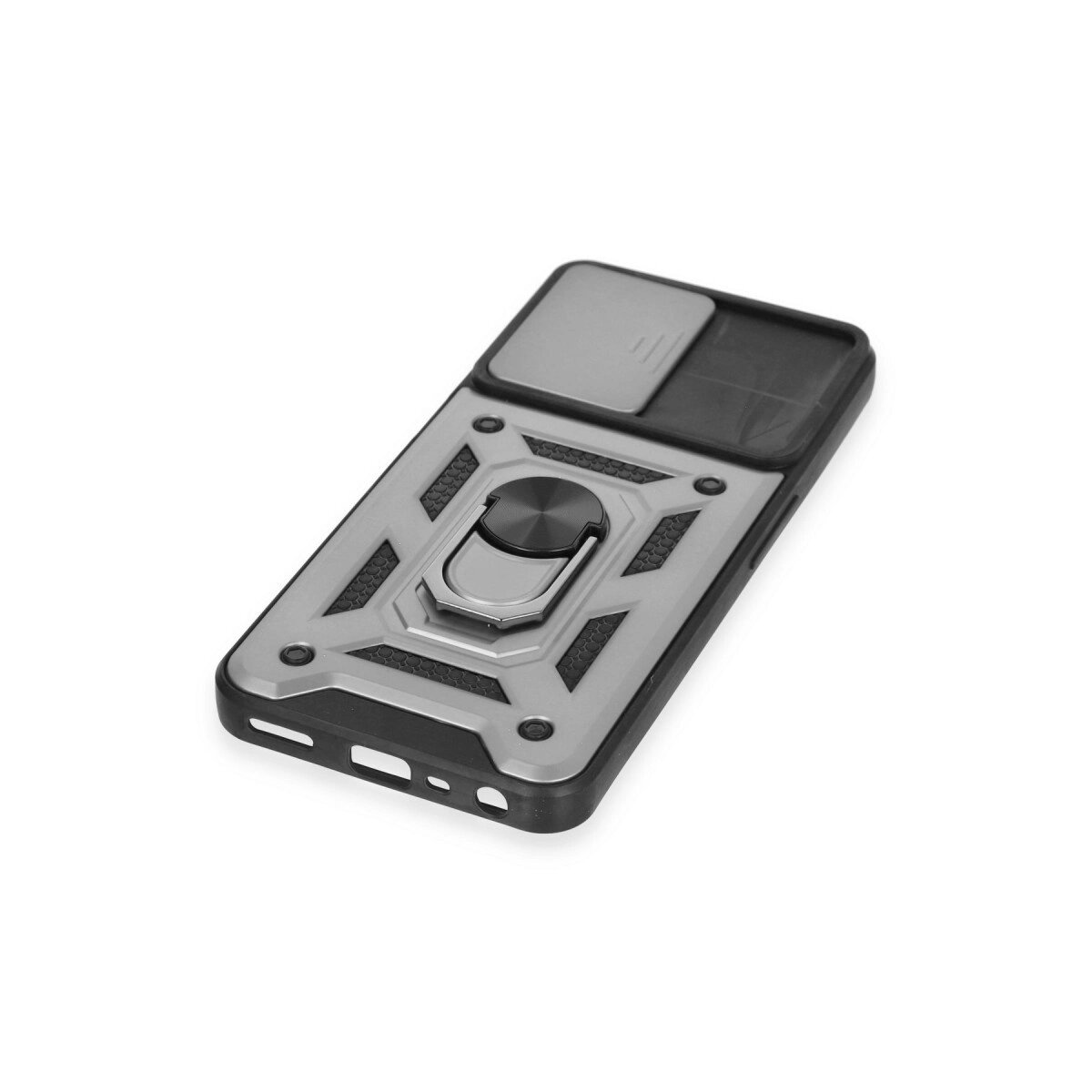 Realme C35 Kılıf Pars Lens Yüzüklü Silikon - Gümüş Realme C35 Kılıf Pars Lens Yüzüklü Silikon - Gümüş