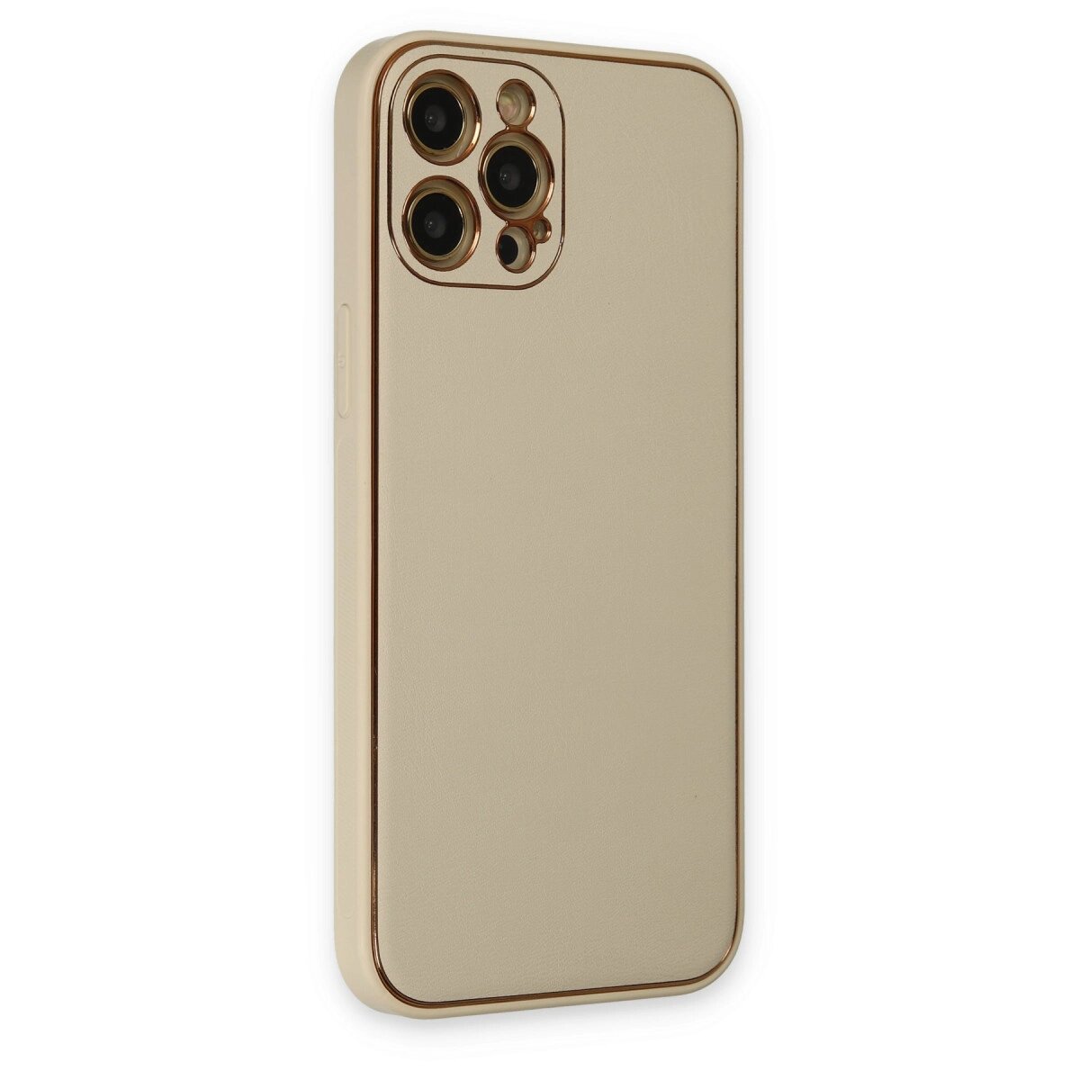 Apple İphone 12 Pro Kılıf Coco Deri Silikon Kapak - Gold Apple İphone 12 Pro Kılıf Coco Deri Silikon Kapak - Gold