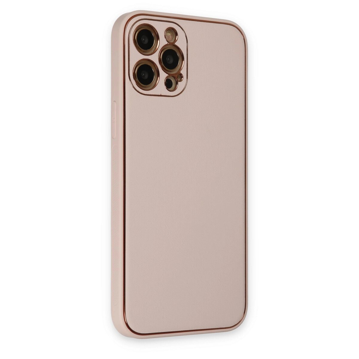 Apple İphone 12 Pro Kılıf Coco Deri Silikon Kapak - Pudra Apple İphone 12 Pro Kılıf Coco Deri Silikon Kapak - Pudra