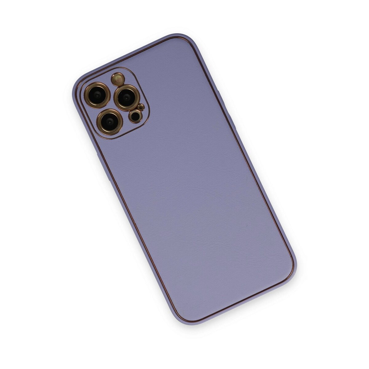 Apple İphone 12 Pro Kılıf Coco Deri Silikon Kapak - Açık Lila