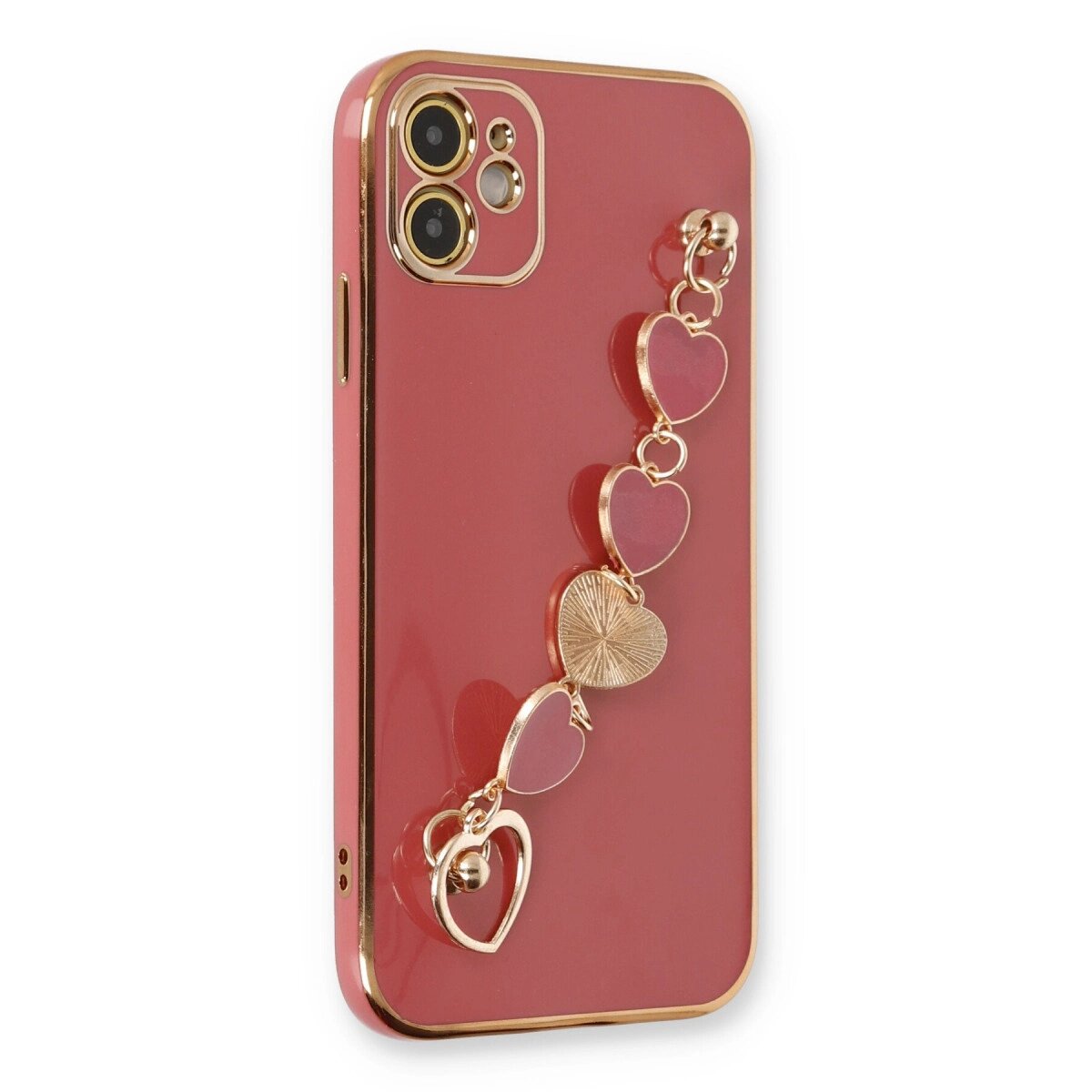 Apple İphone 12 Kılıf Esila Silikon - Kırmızı Apple İphone 12 Kılıf Esila Silikon - Kırmızı
